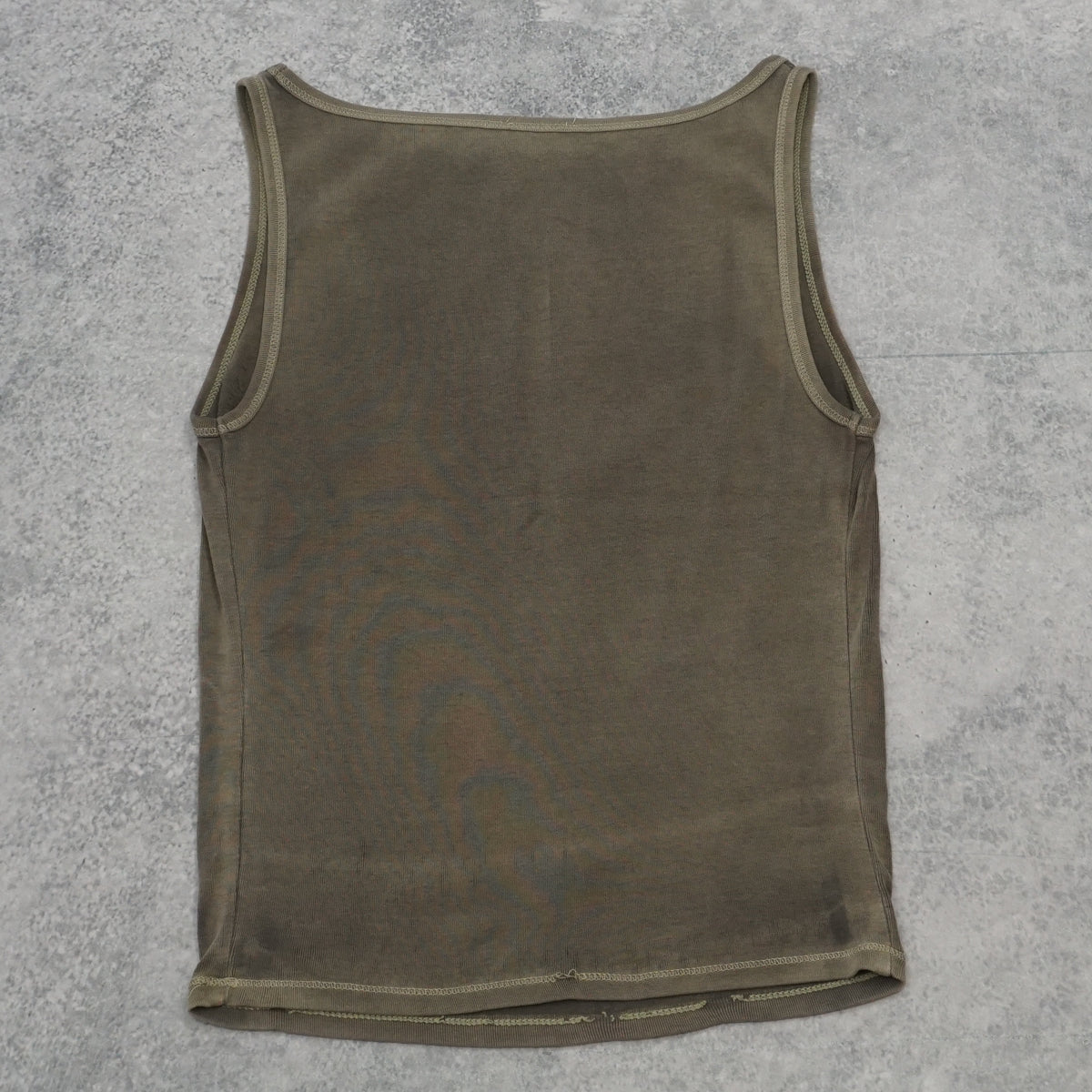 Olive Mesh Fitted Tank Top