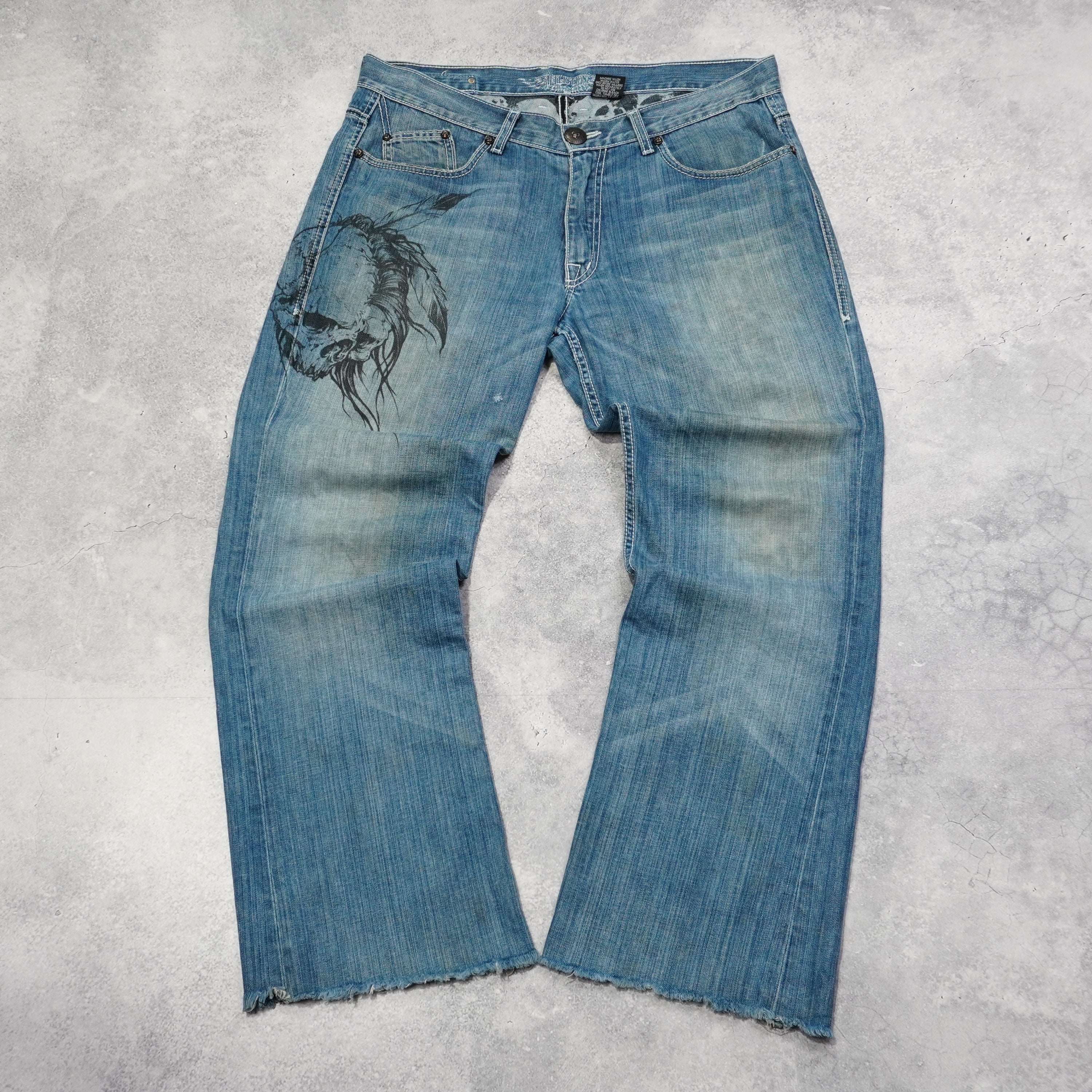 2000s Affliction Skull Printed Jeans