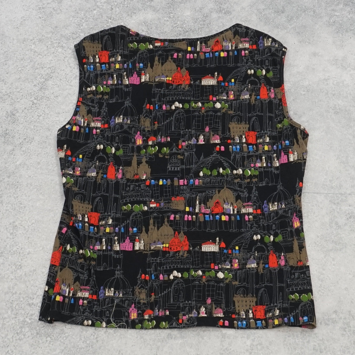 Novelty Cityscape Print Sleeveless Top