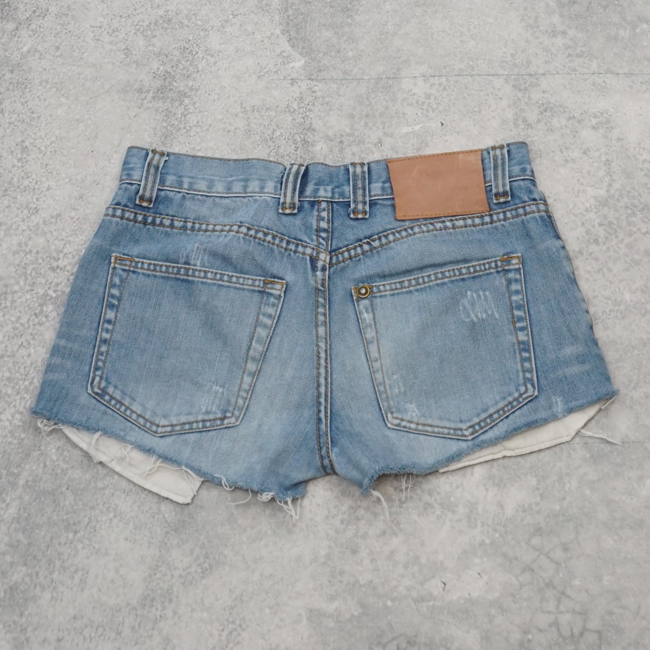 2000s just Cavalli Distressed Denim Shorts