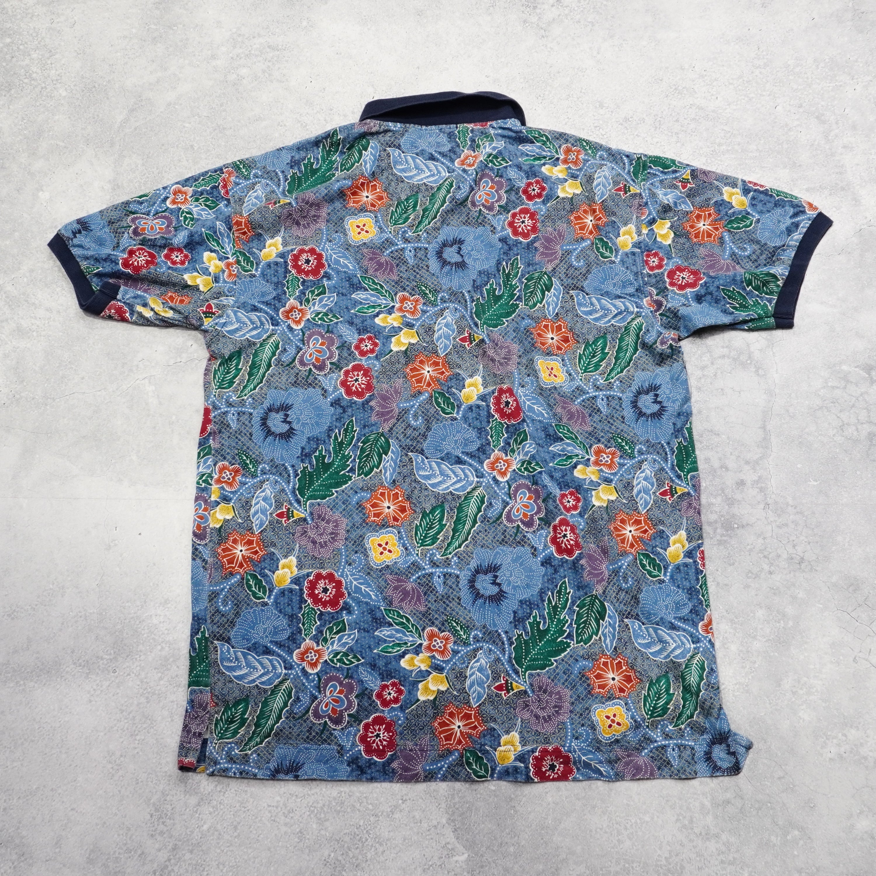2000s Nautica Floral Patterned Polo