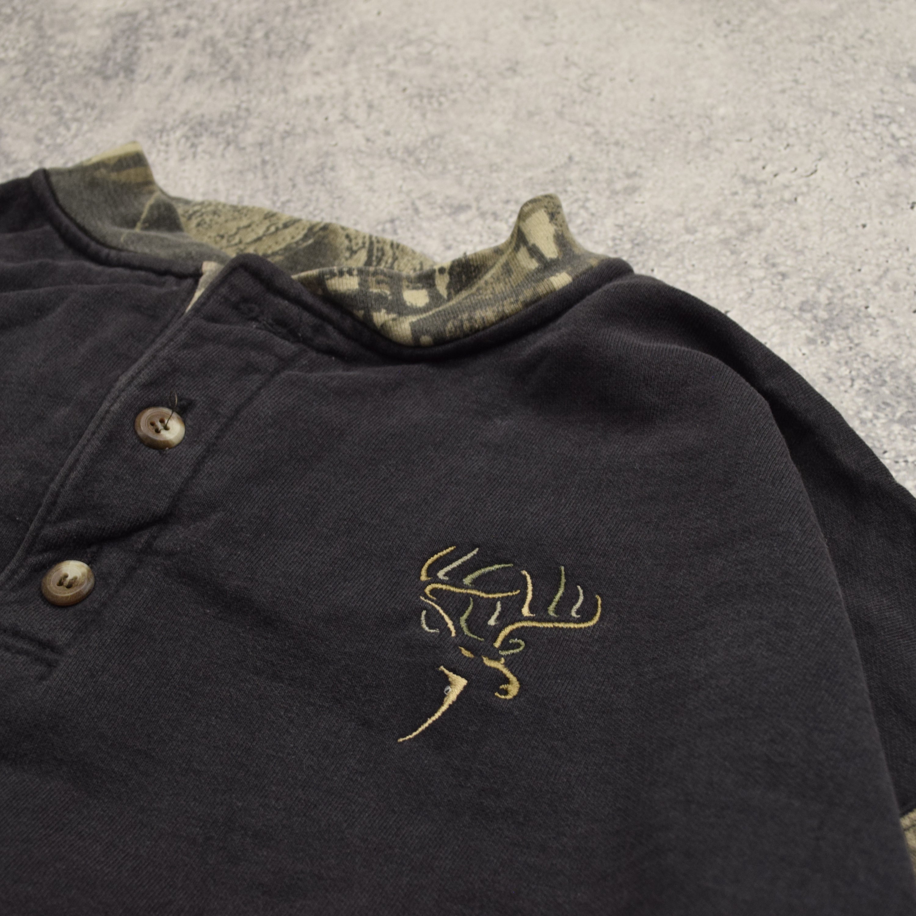 2000s Laurel Mountain Camo Graphic Real Tree Crewneck