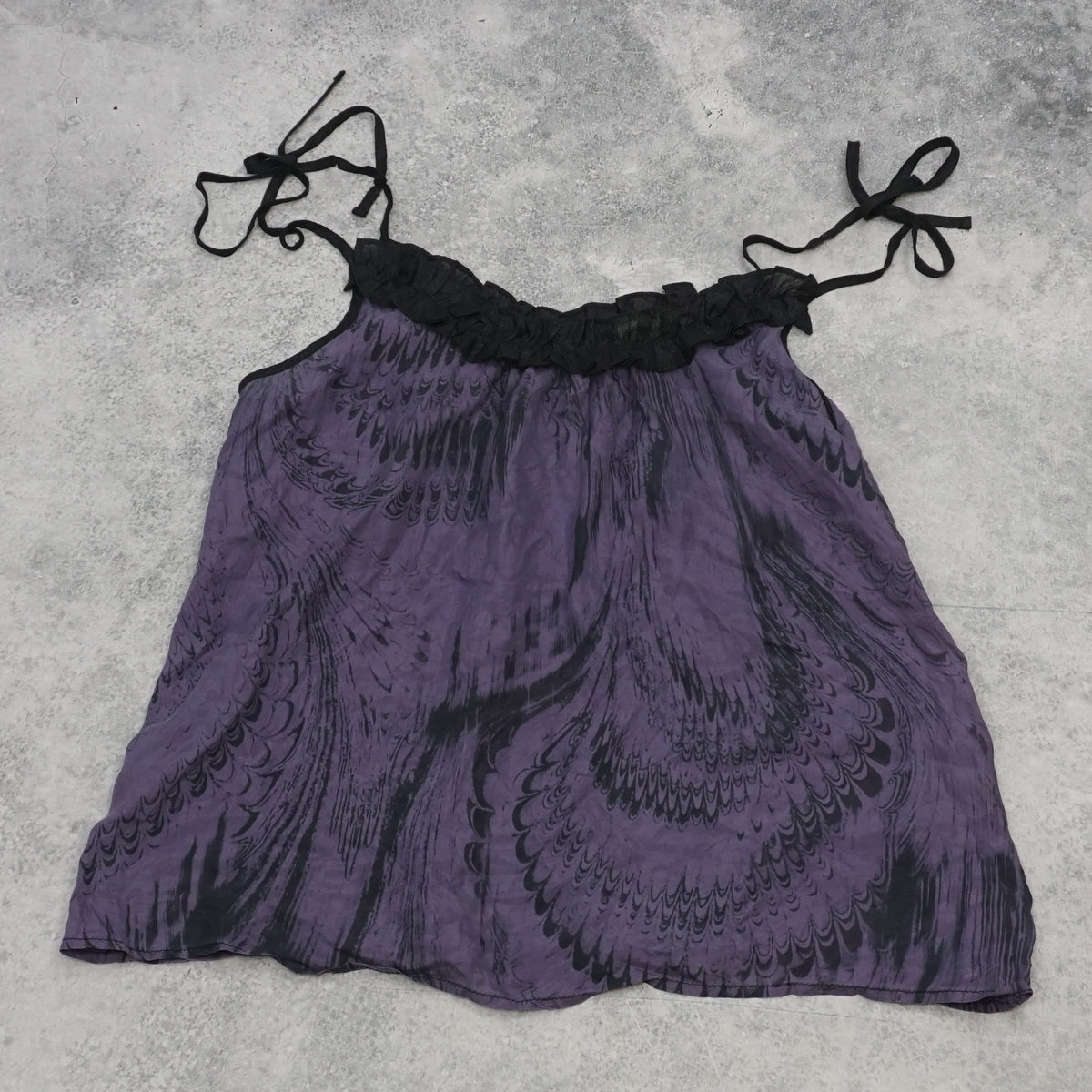 2000s Review Feather Print Tie Strap Top Top