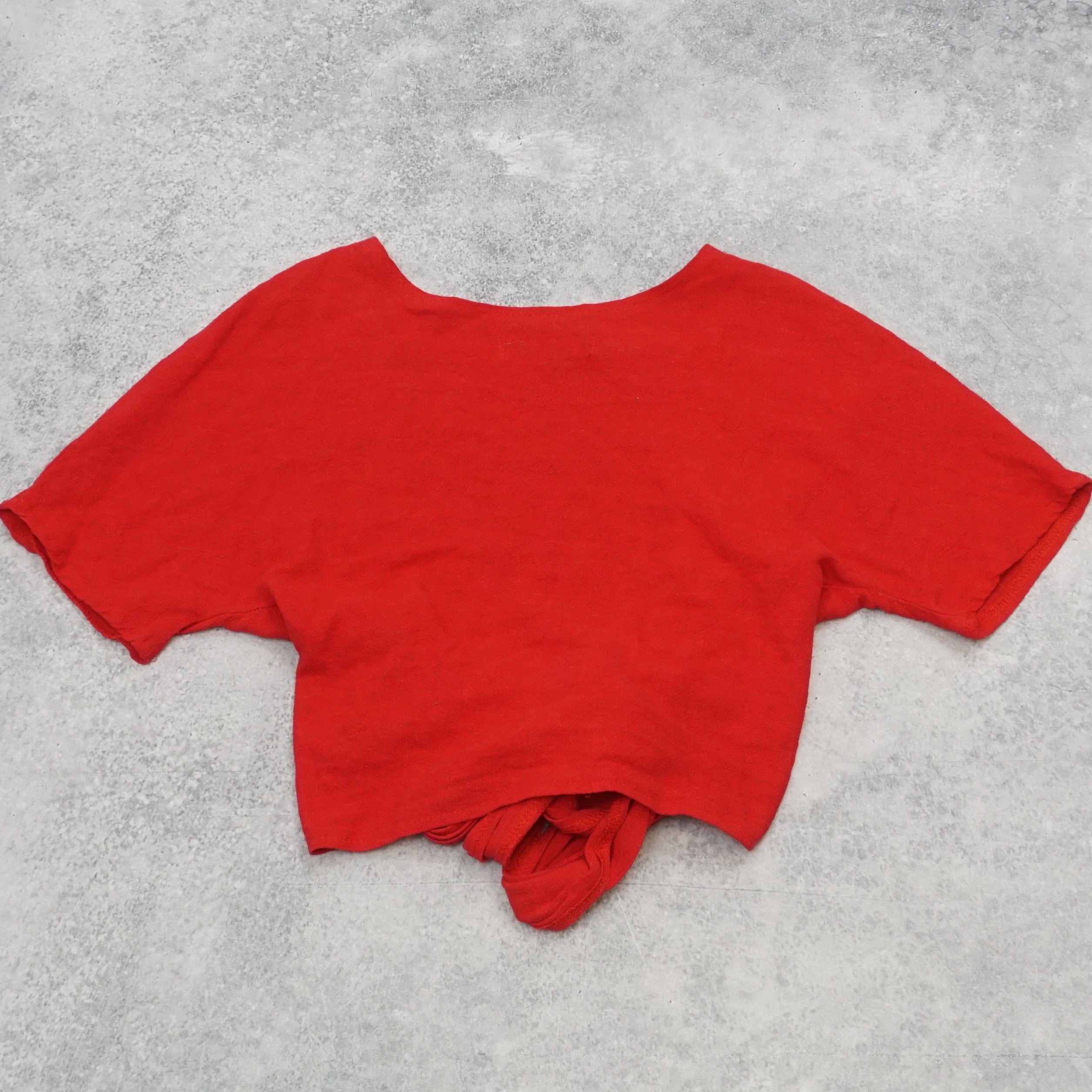 Burans Cropped Tie-Front Top