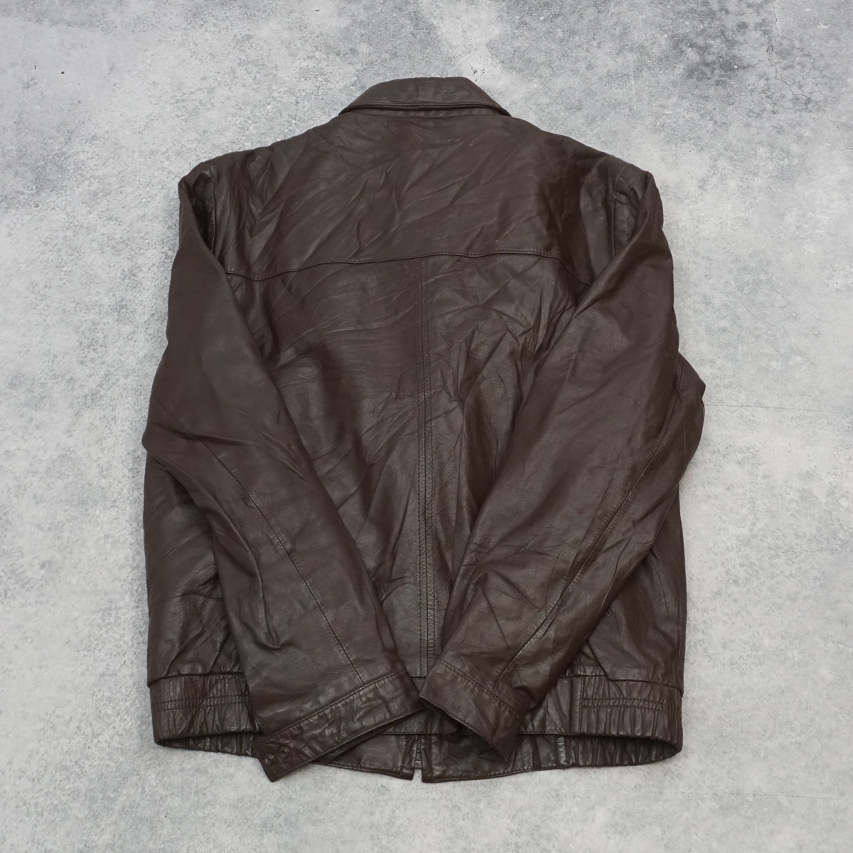 90s Hushi Bomber Leather Jacket