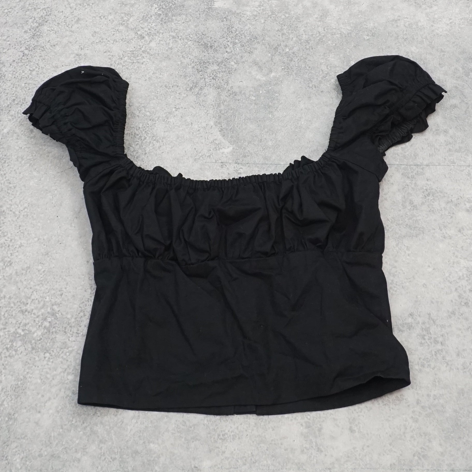With Jean Short Puff Sleeve Top