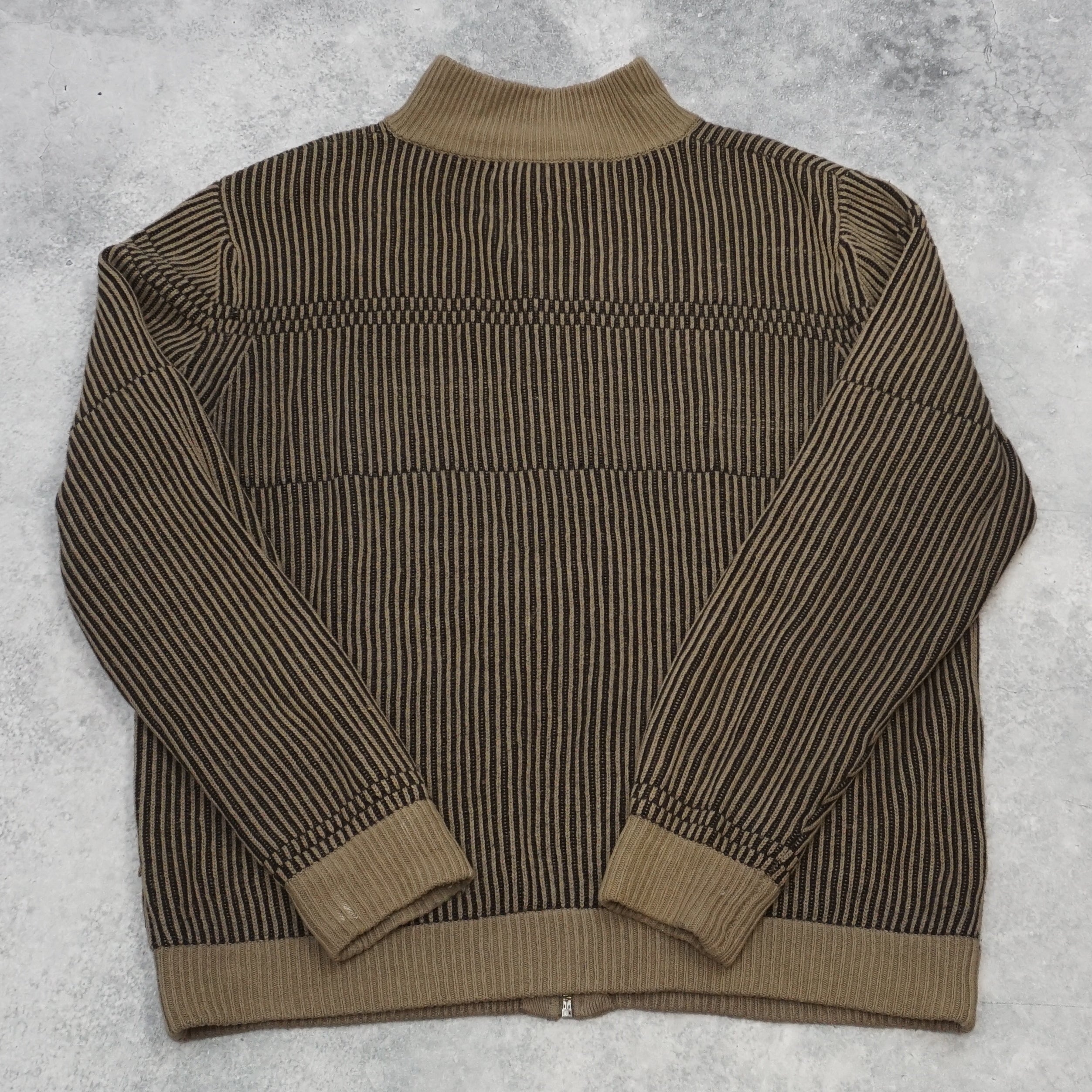 2000s Guess Knit Striped Zip Up