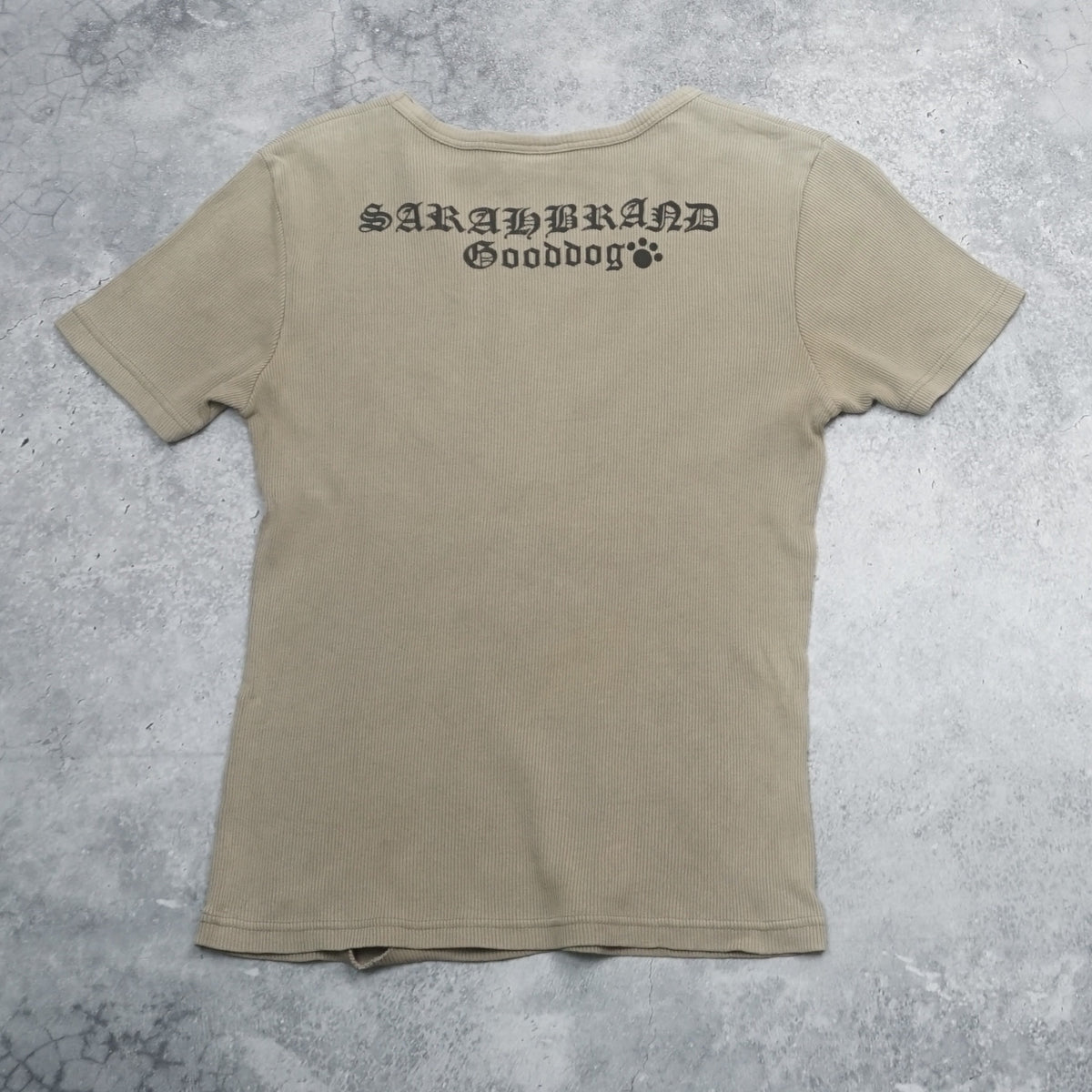 2000s Sarah Brand Khaki Ribbed T-Shirt