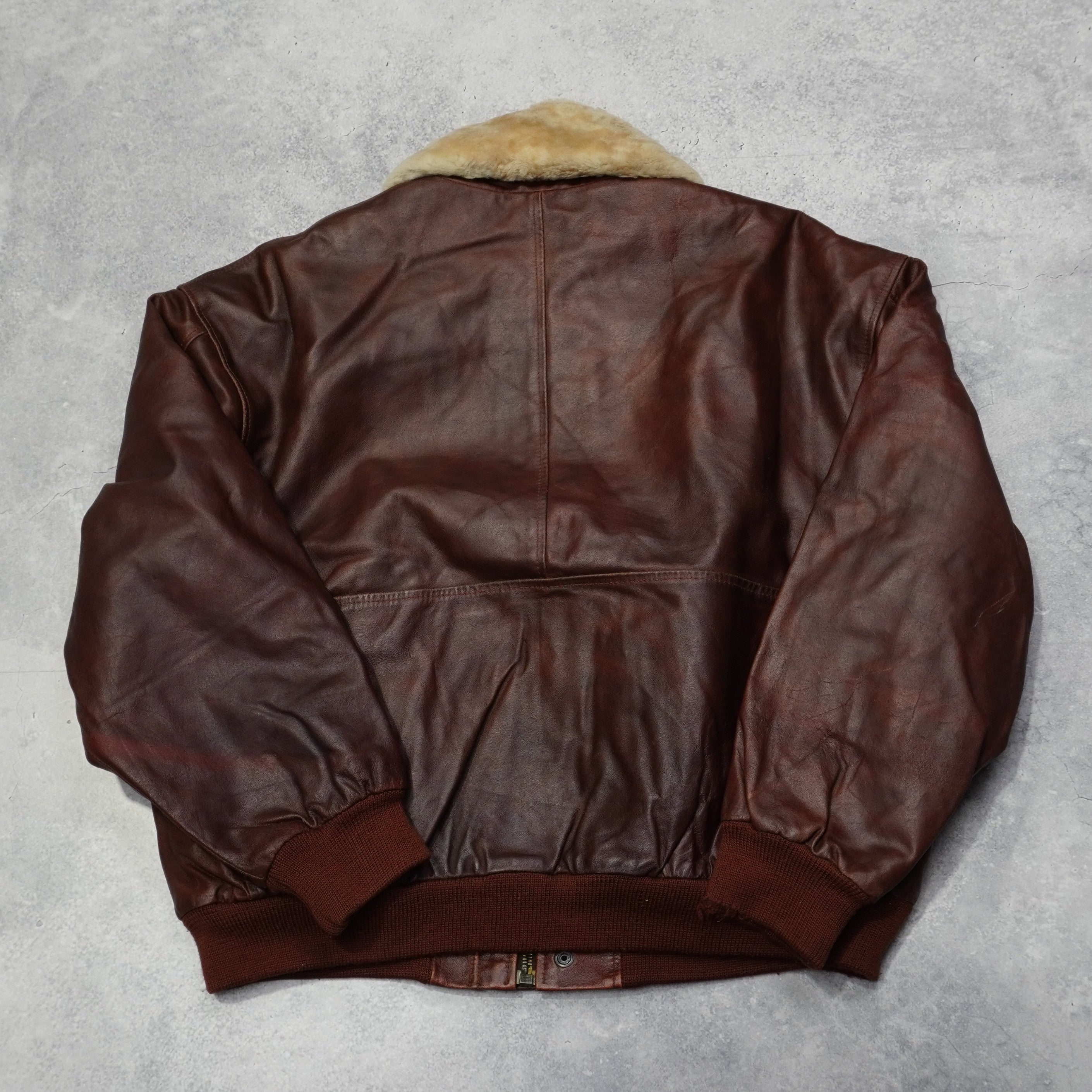 80s Fur Collar Leather Jacket