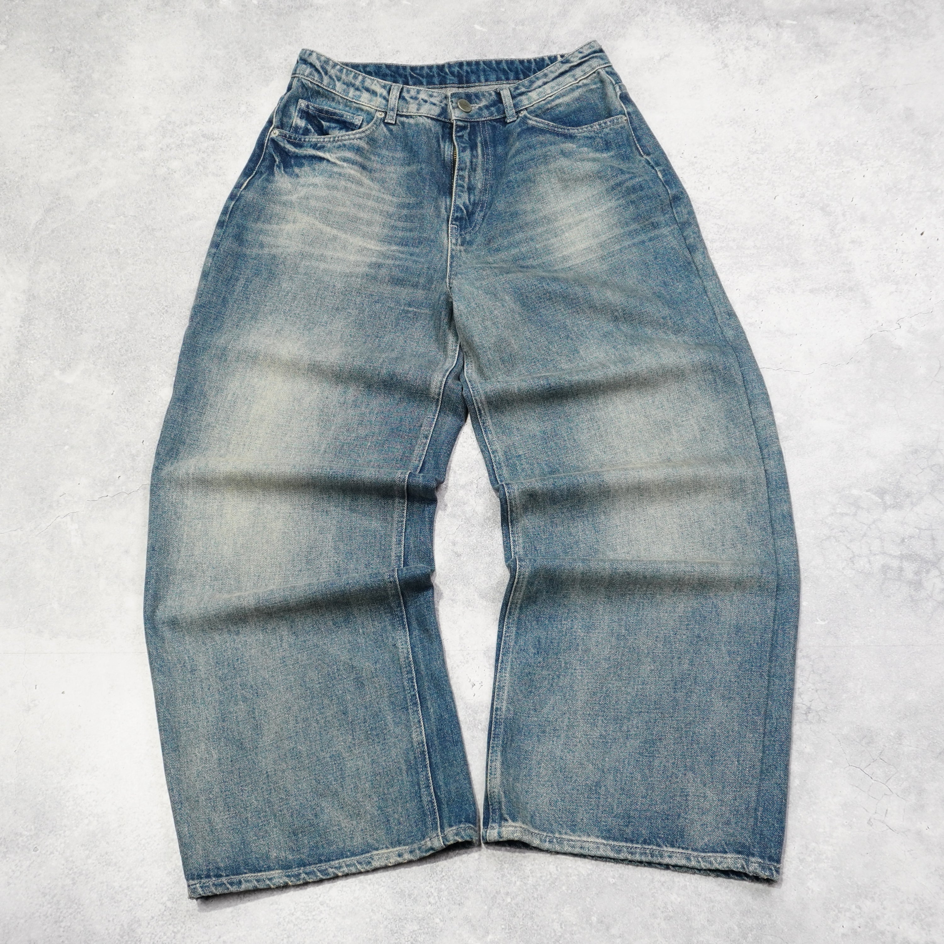 Pearled Ivory Baggy Jeans