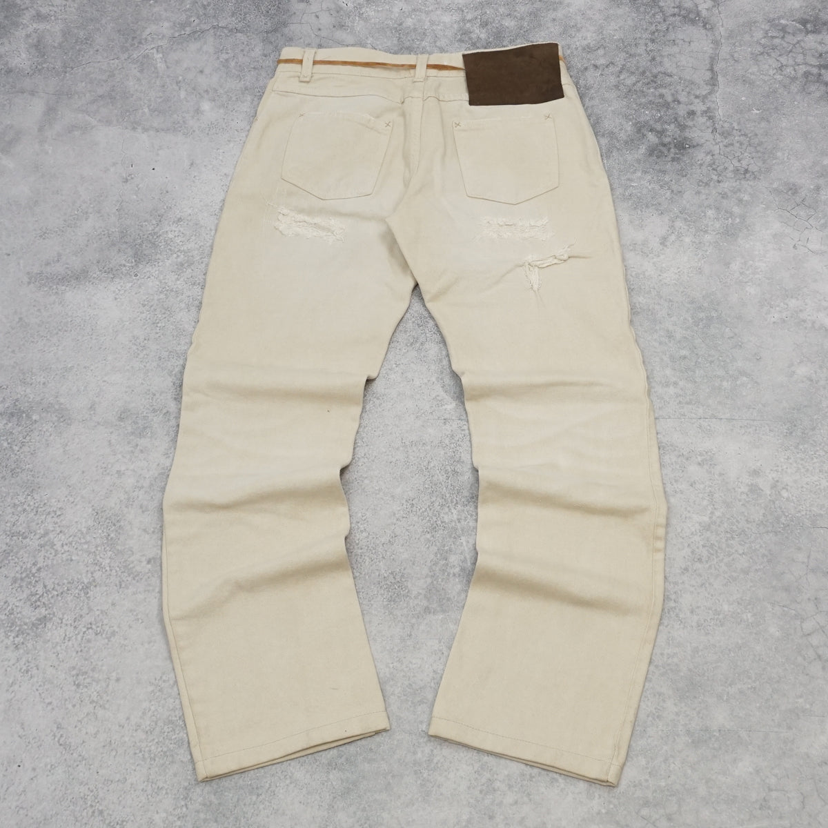 2000s Dolce & Gabbana Distressed Feather Belt Jeans