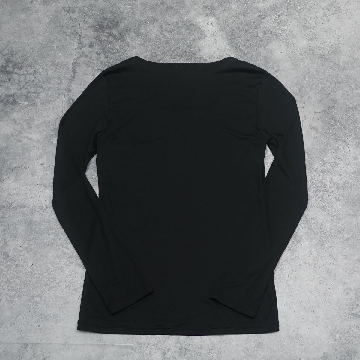 90s Issey Miyake FETE Black Scoop Neck Top Long Sleeve
