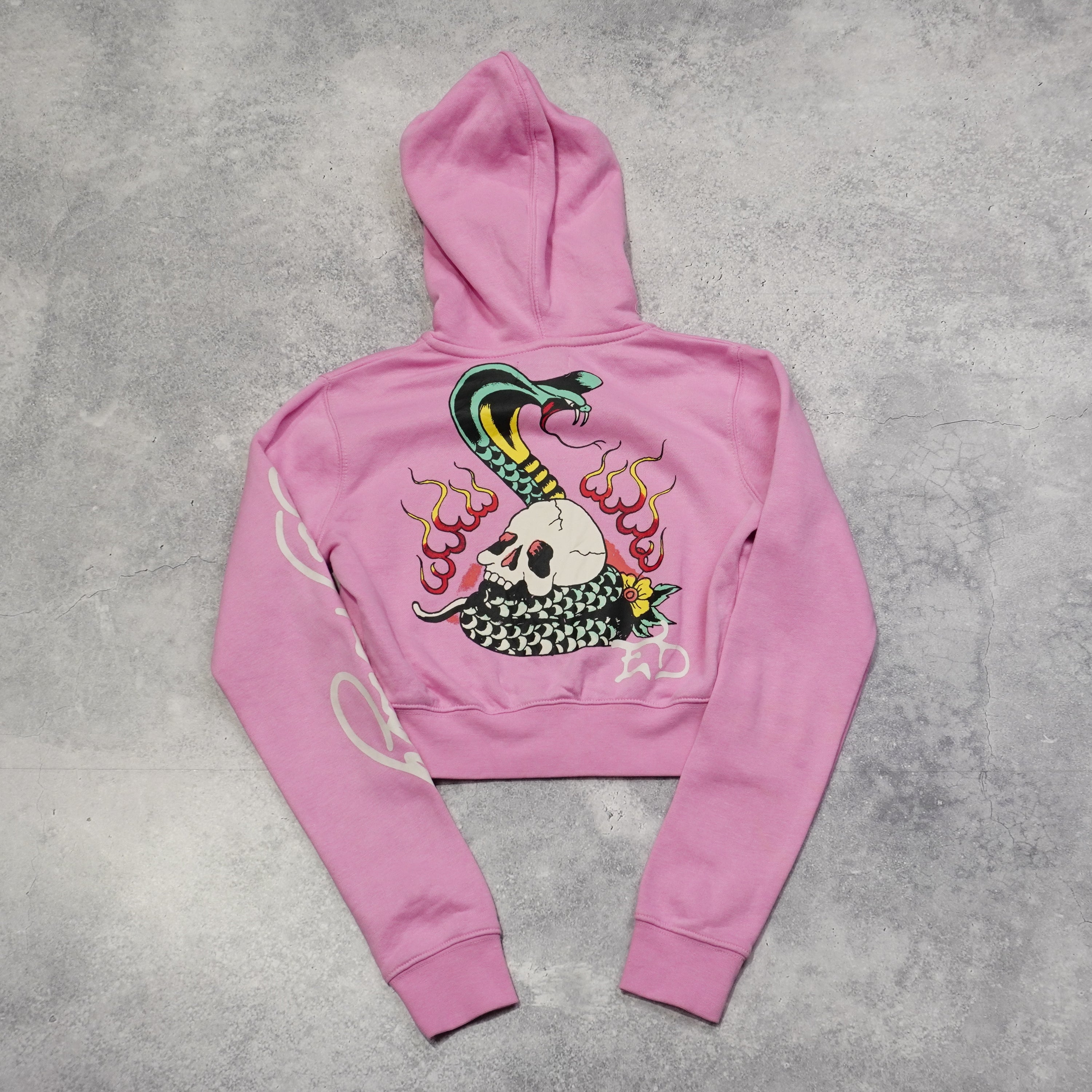 Ed Hardy Zip Up Cropped Hoodie