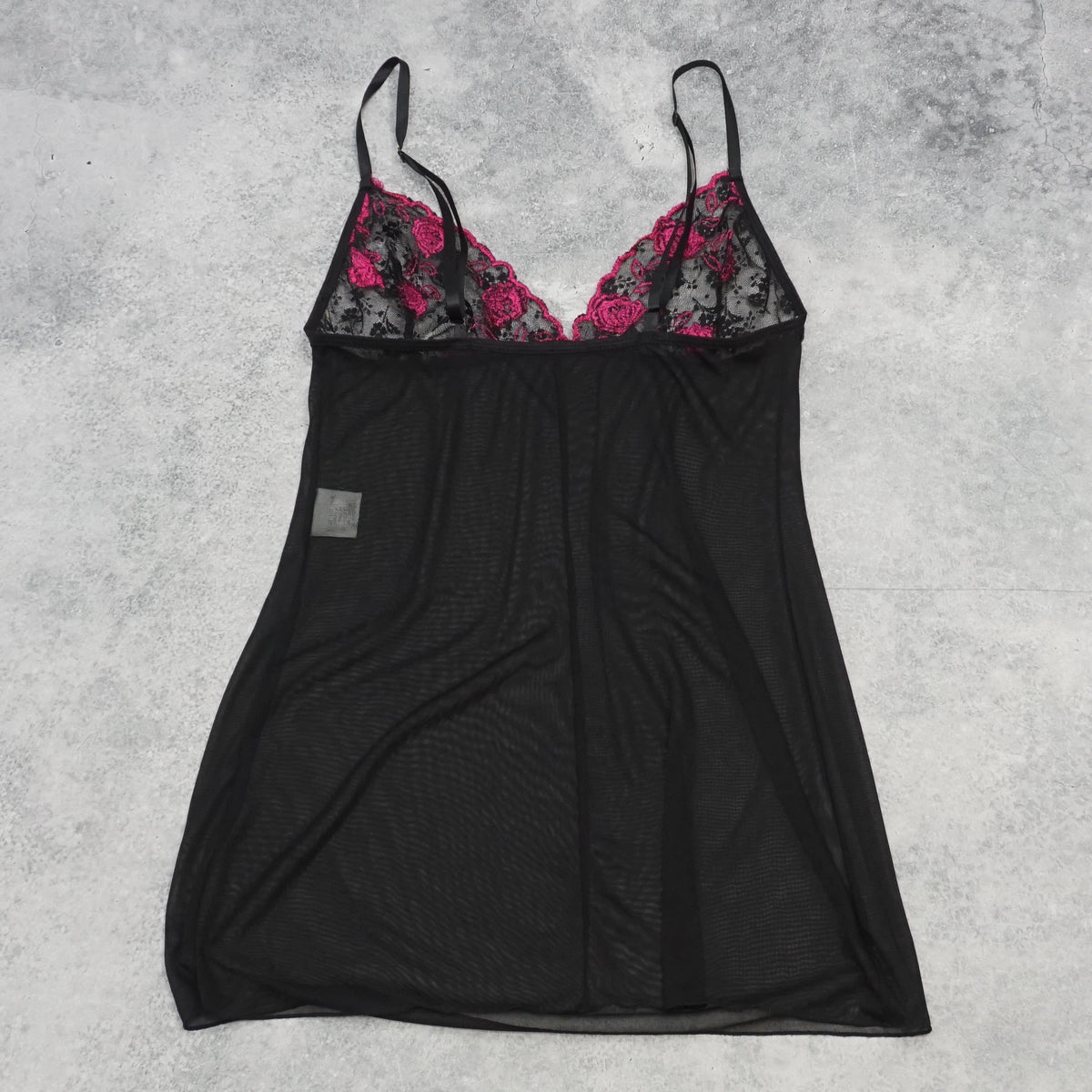 2000s Lace Mesh Floral Cami Top