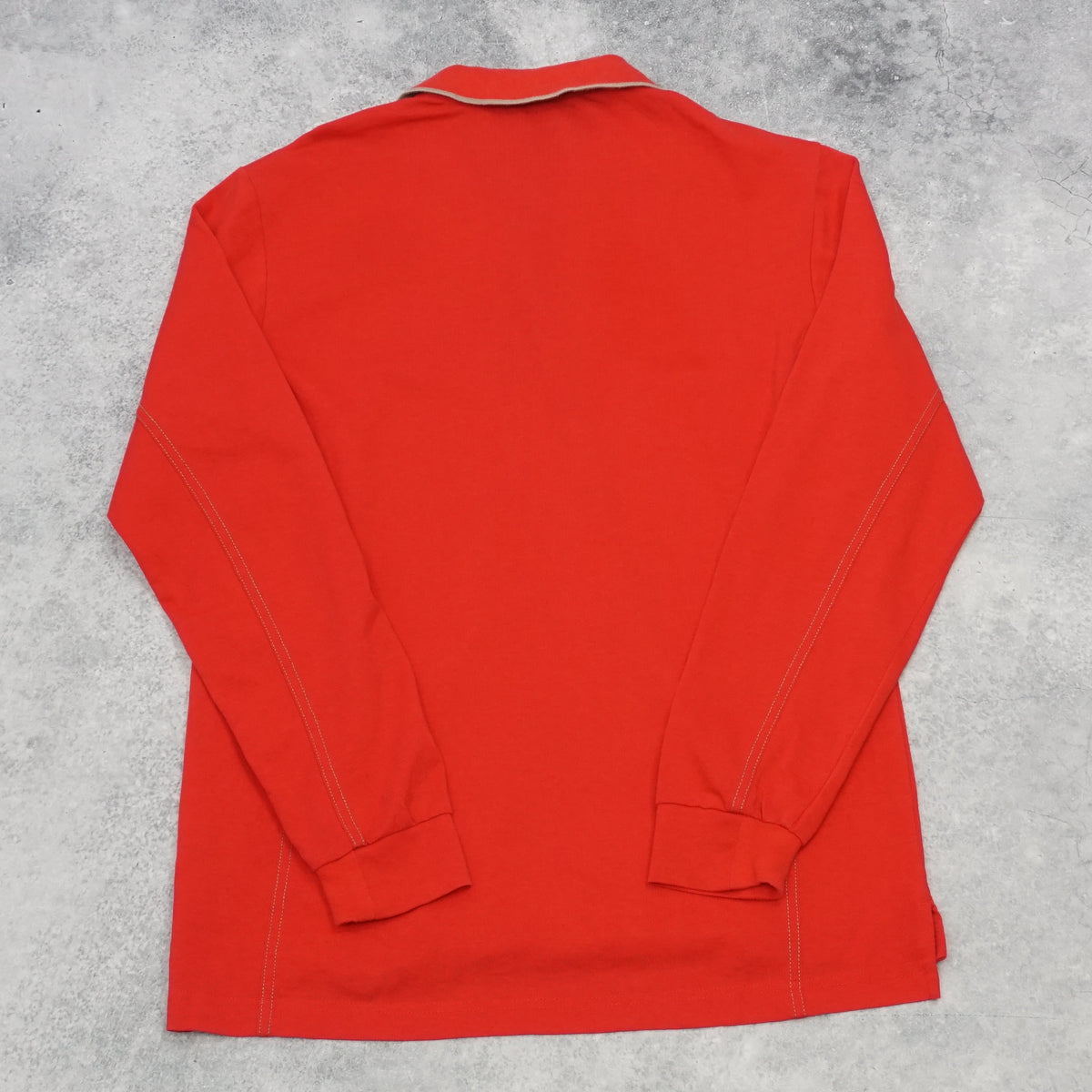 2000s Center Pole Long Sleeve Embroidered Polo
