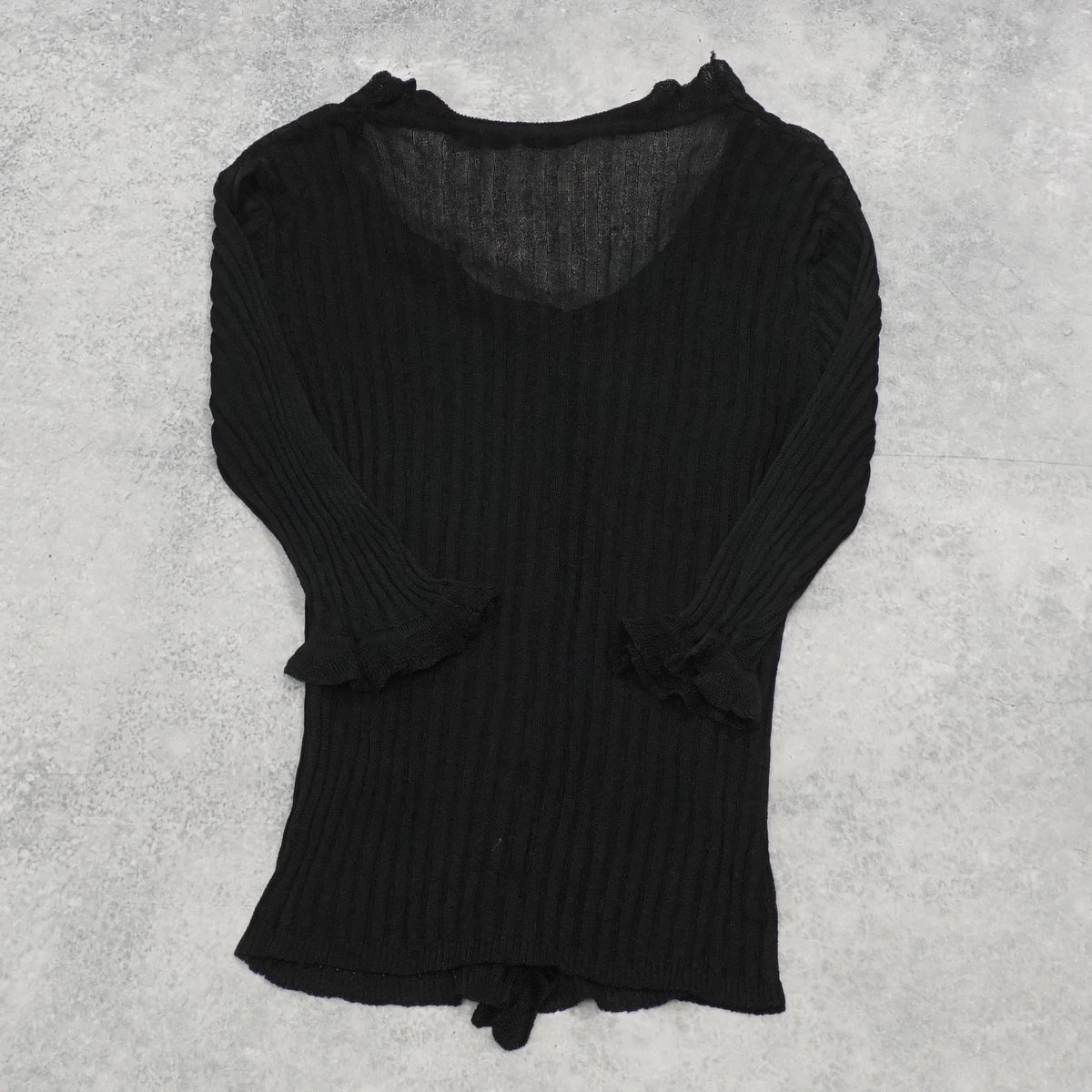 Ruffle Ribbed Cardigan
