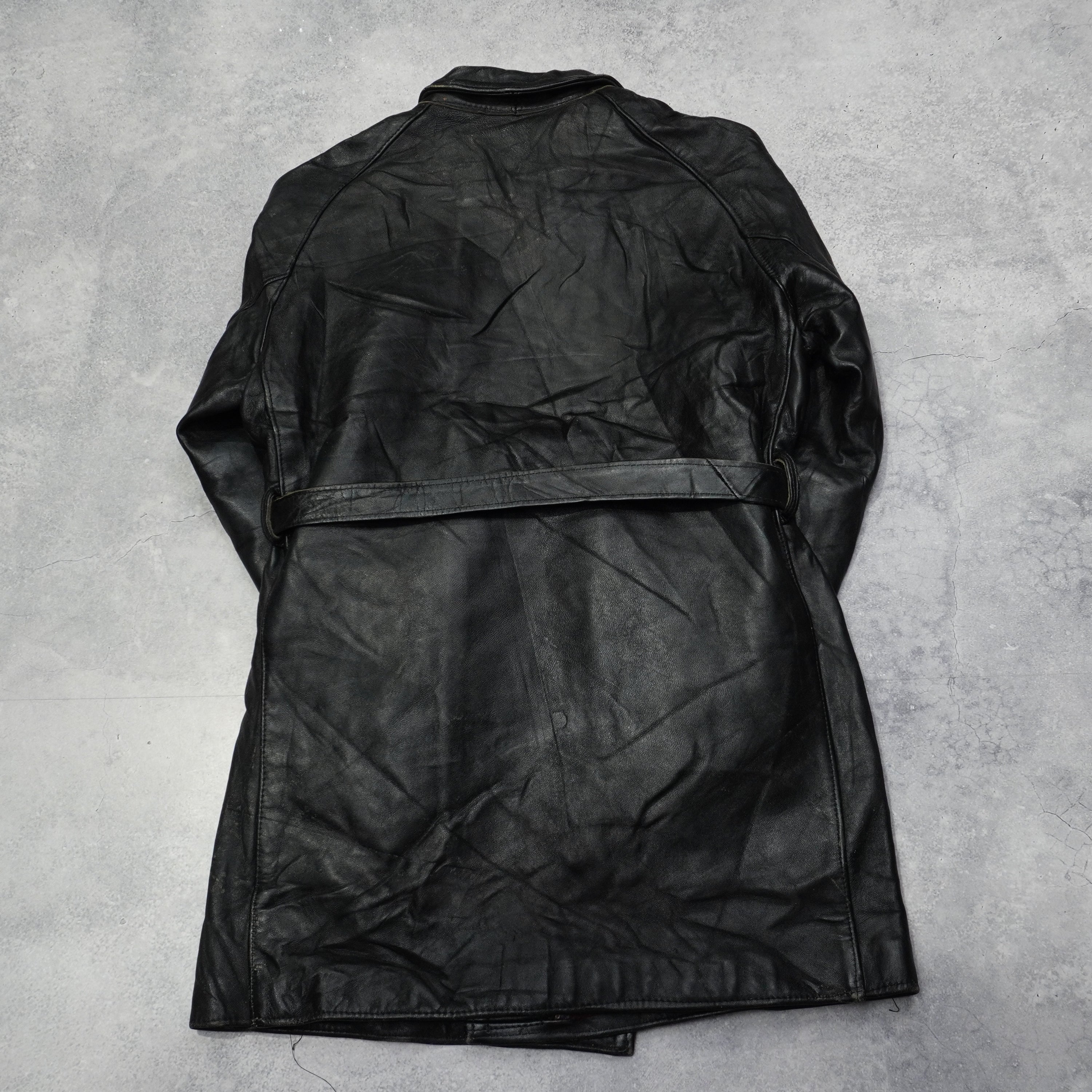 80s GVF Leather Trench Coat