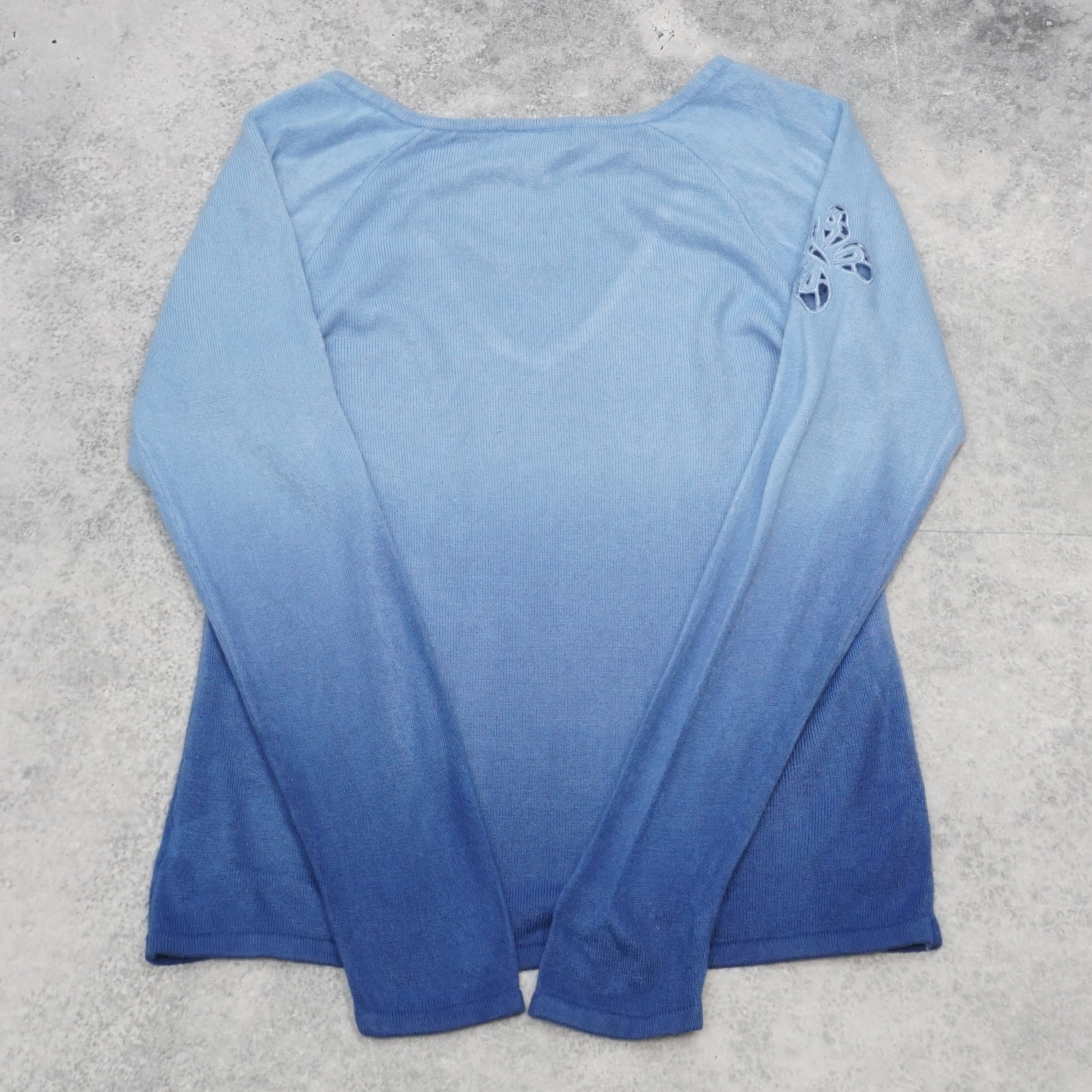 Together Ombre Butterfly Cutout Sweater