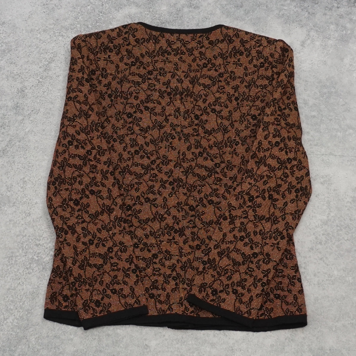 90s Yves Saint Laurent Floral Jacquard Metallic Cardigan