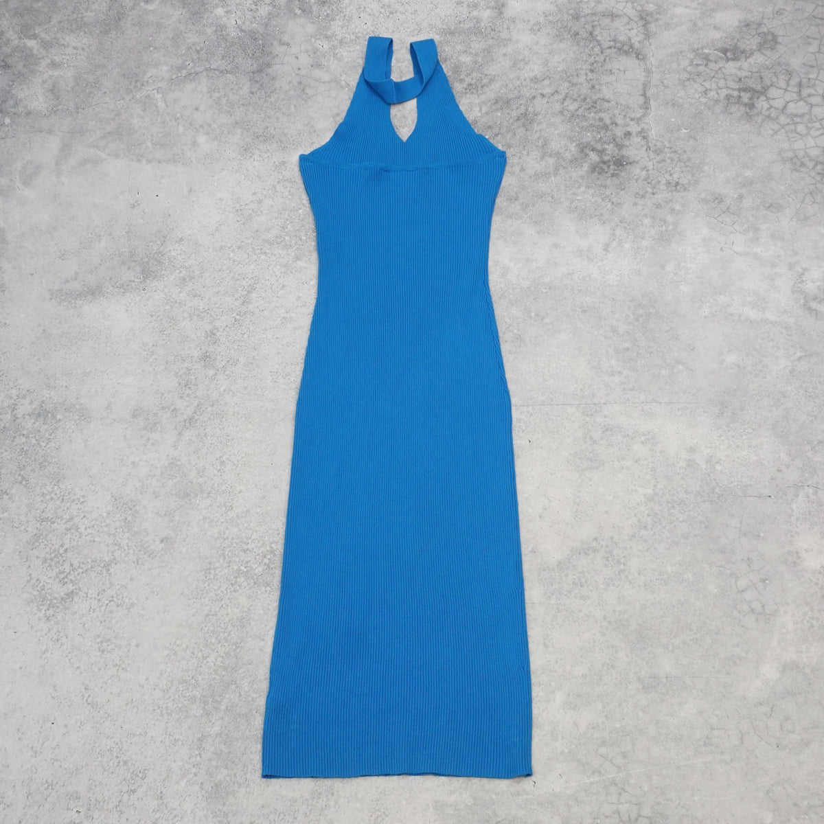 Alice In The Eve. Halter Neck Ribbed Bodycon Midi Skirt