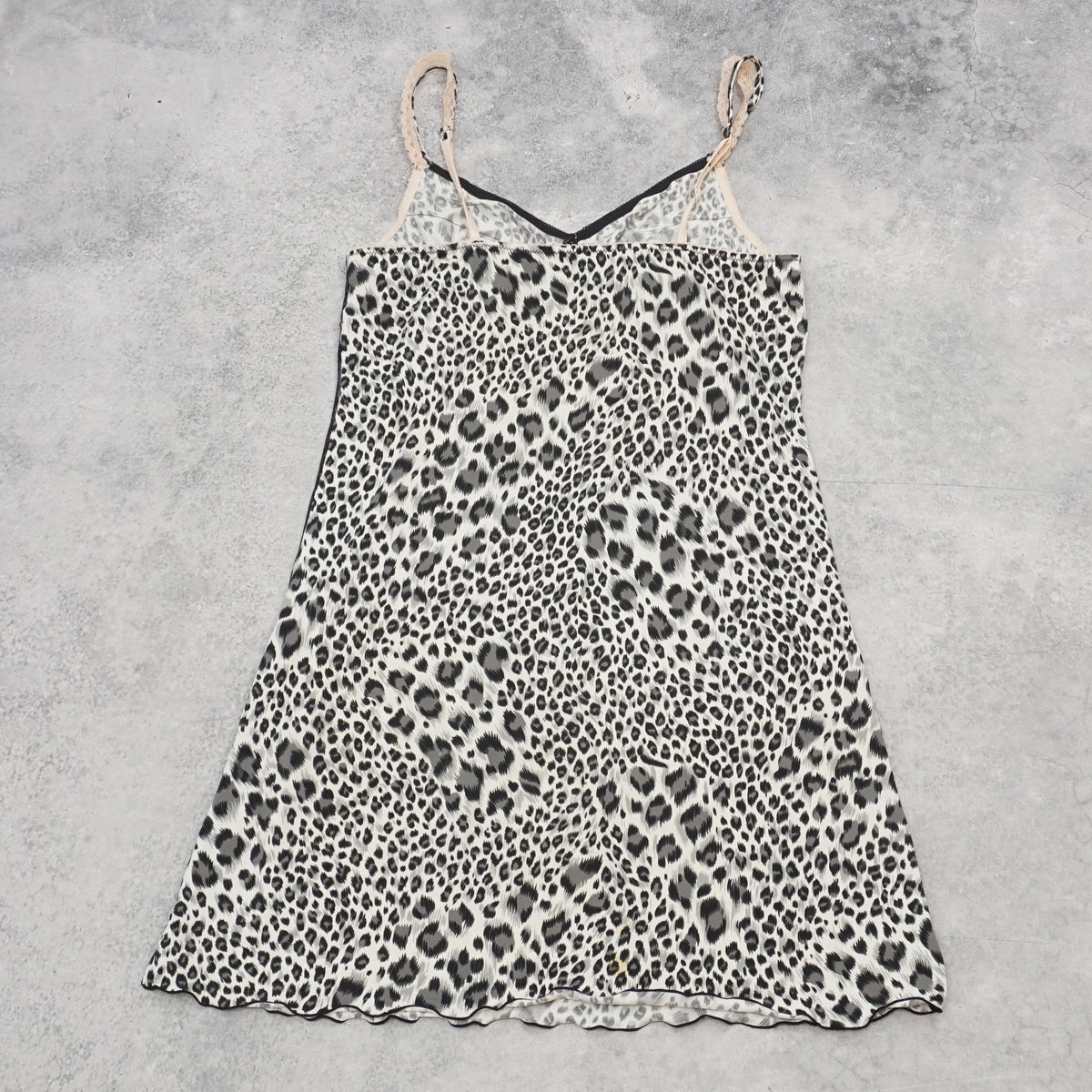 2000s Don Dons Leopard Print Mesh Dress Slip