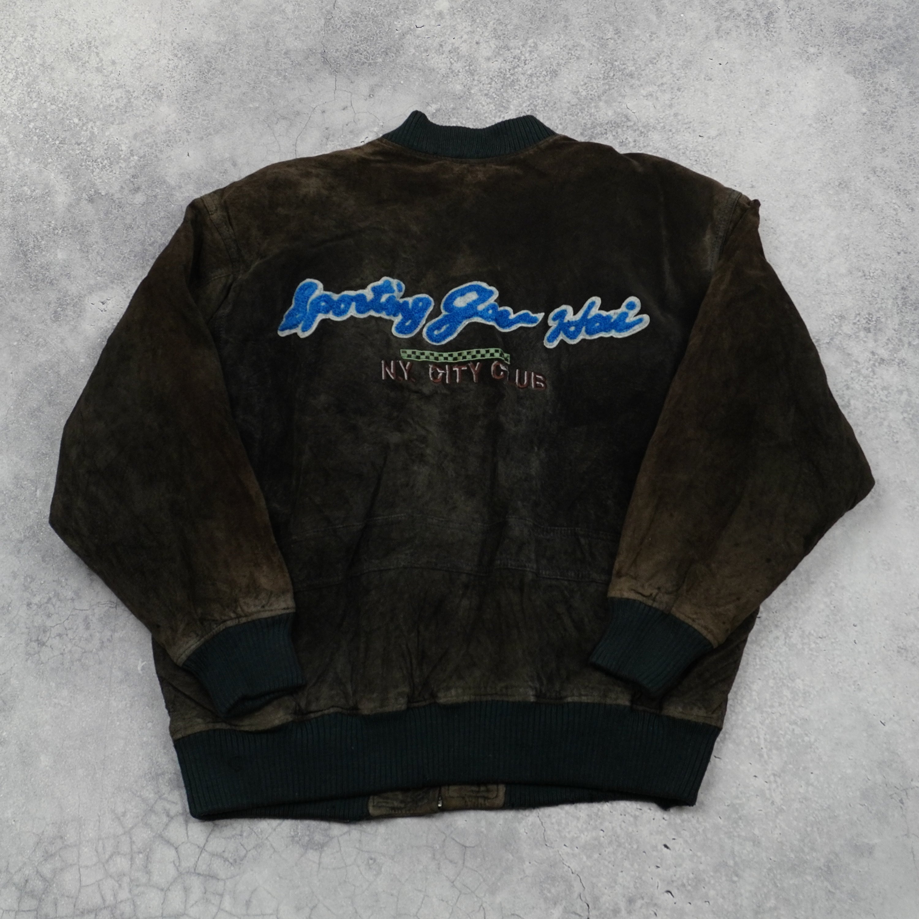 90s Hai Sporting Gear Suede Bomber Jacket