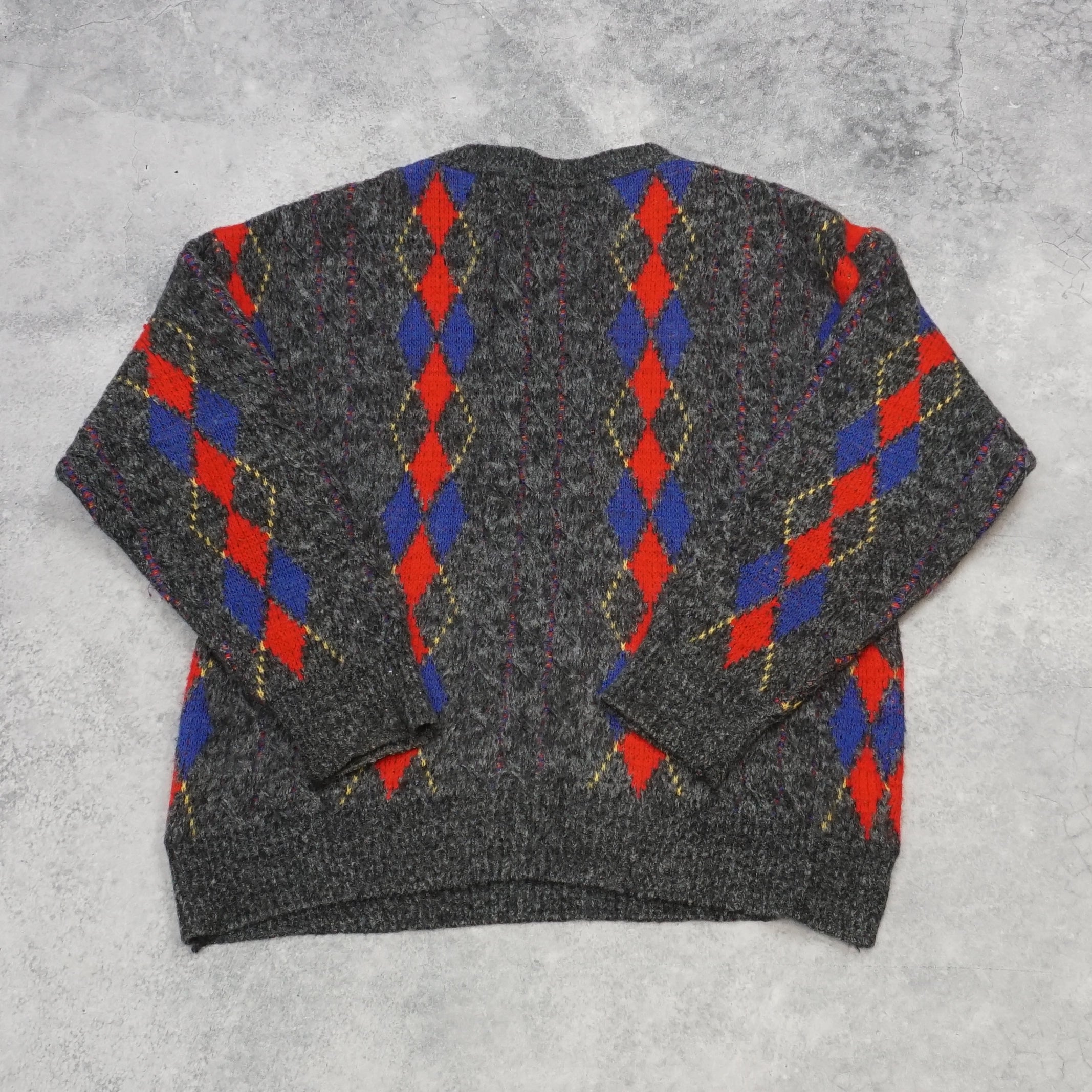 90s Fiume Argyle Crewneck Knit Sweater