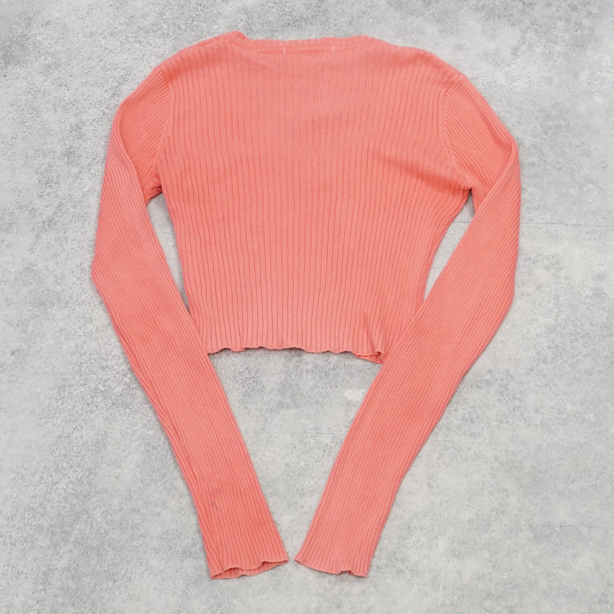 Brandy Melville Cropped Ribbed V-Neck Knit Sweater