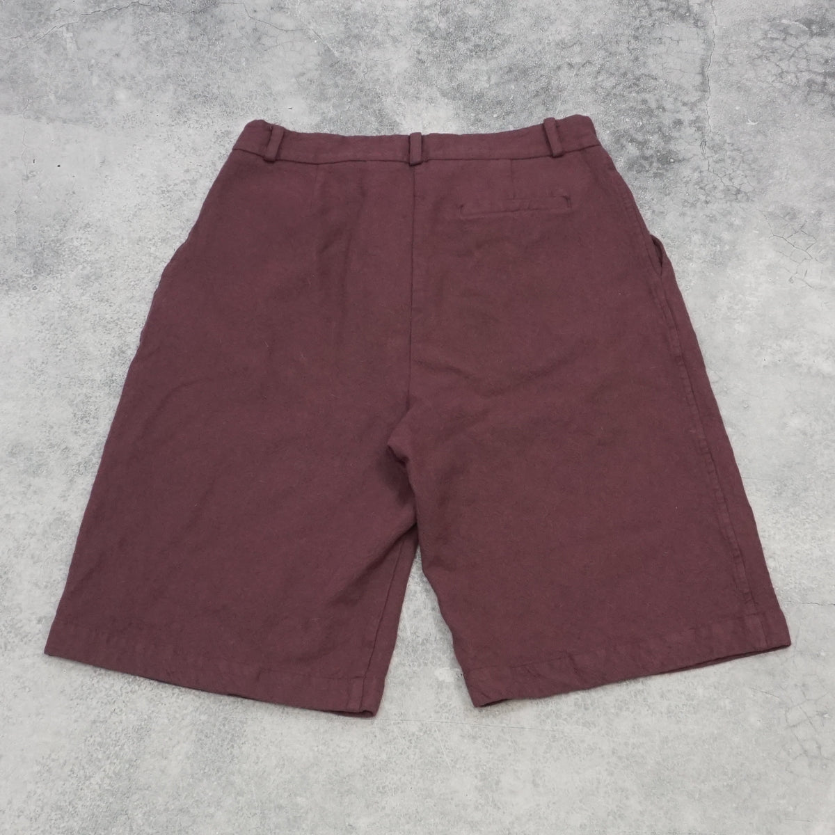 Monphell Yuna Wool Burgandy pleated Shorts