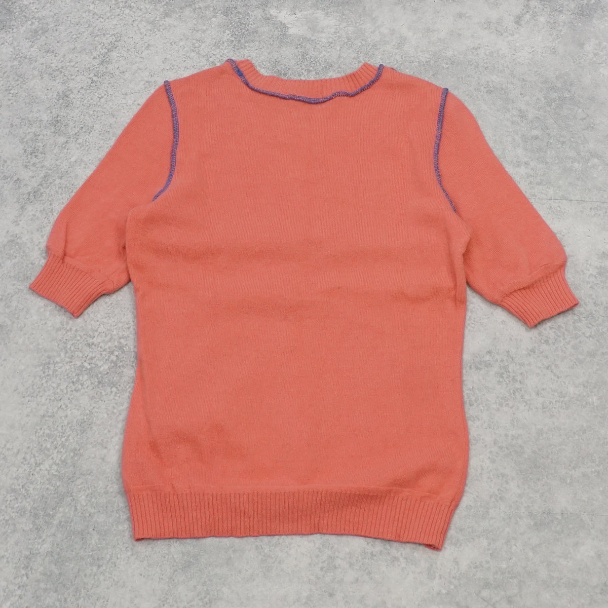 2000s Moschino Jeans Moose Graphic Contrast Stitch Knit Top