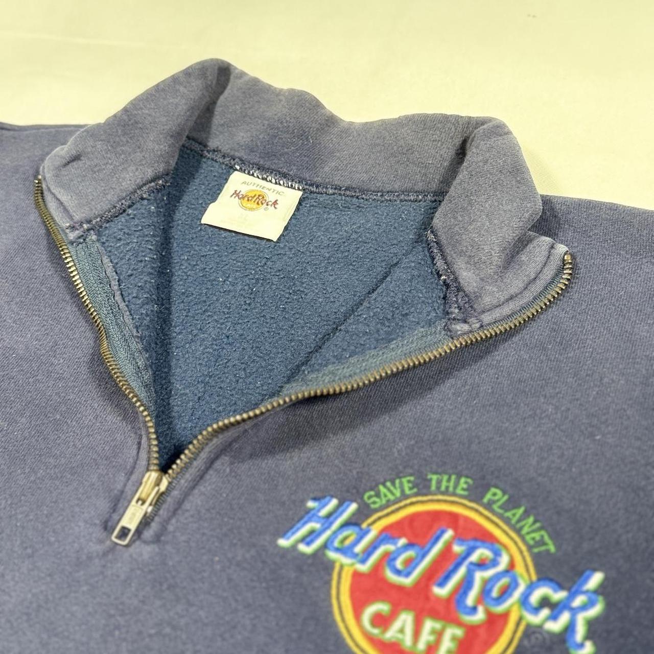 2000s Hard Rock Cafe Graphic Quarter Zip Sweater