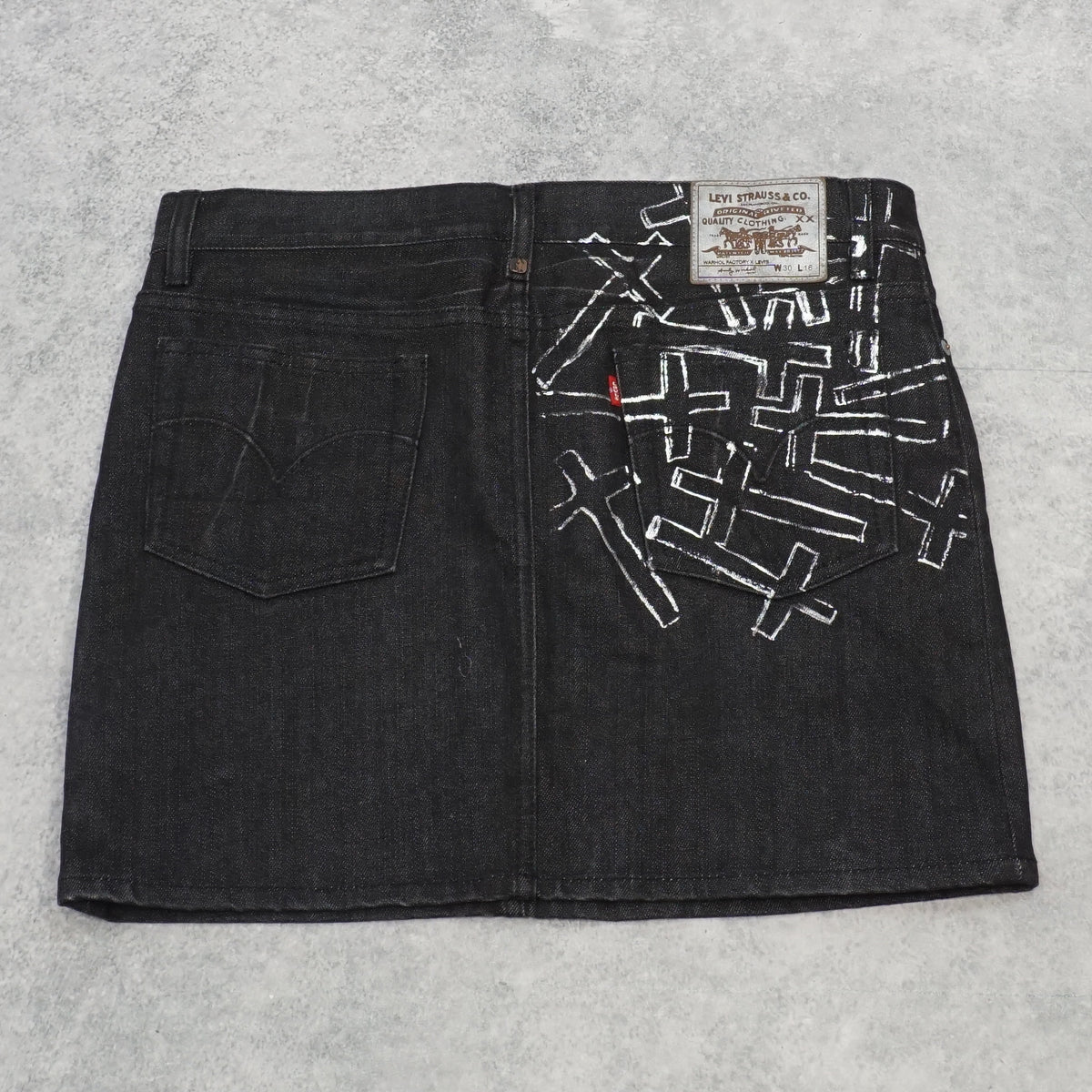 Levi's Black Graphic Denim Mini Skirt
