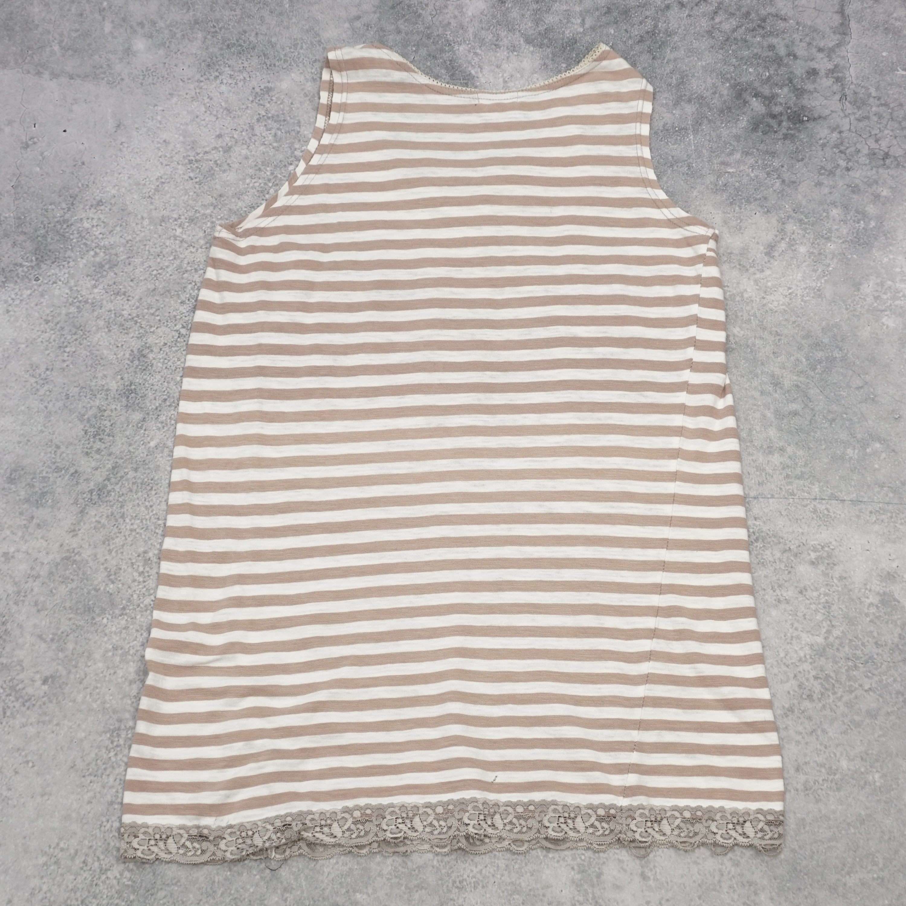 Elle Poem Striped Lace Trim Cami