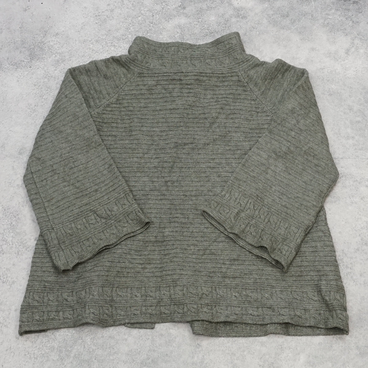 Oversized Ribbed Mock Neck Cardigan