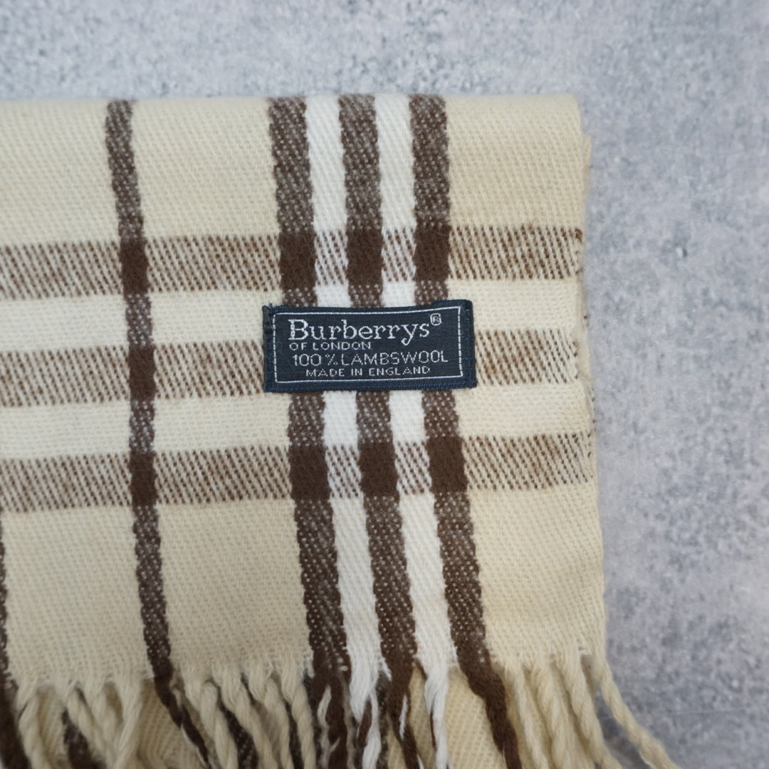 90s Burberrys Nova Check Lambswool Scarf