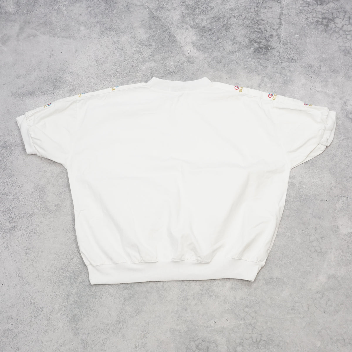 90s Gucci Embroidered Logo Short Sleeve Crewneck Sweater