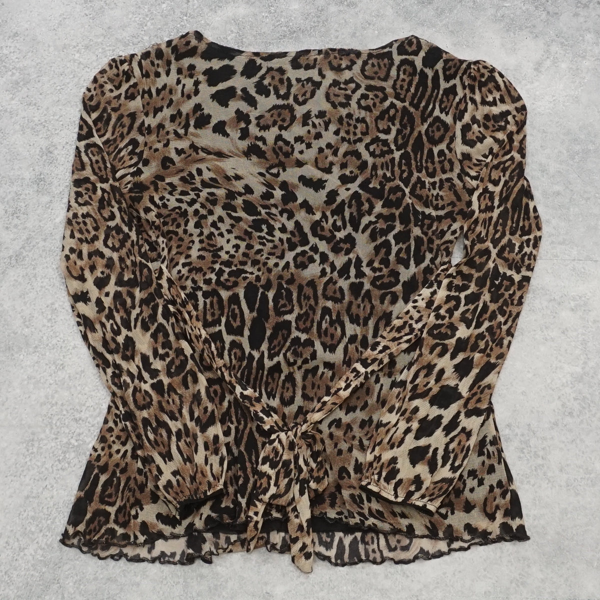 2000s Leopard Print Beaded Blouse