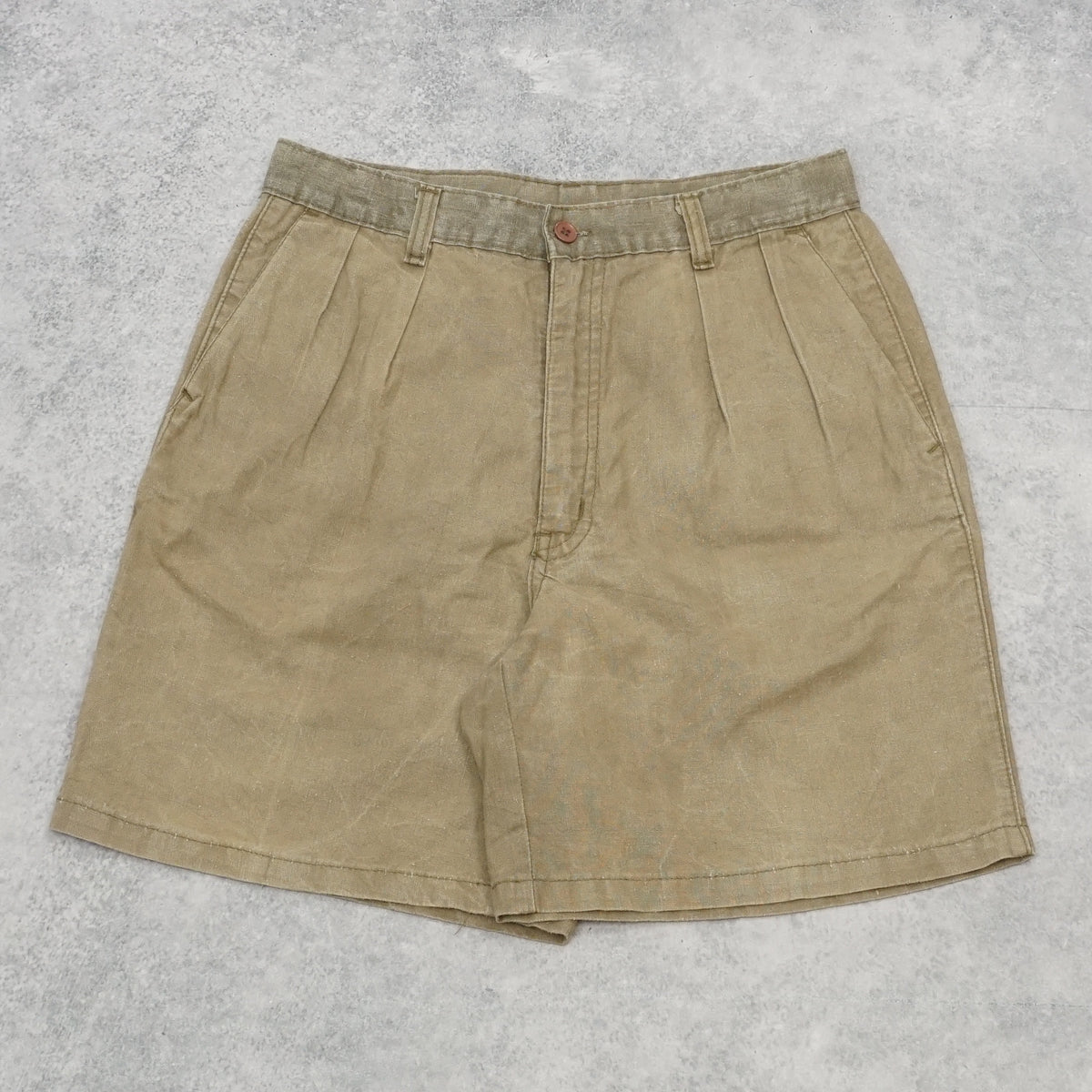 90s Comic Pleated Linen Blend Shorts