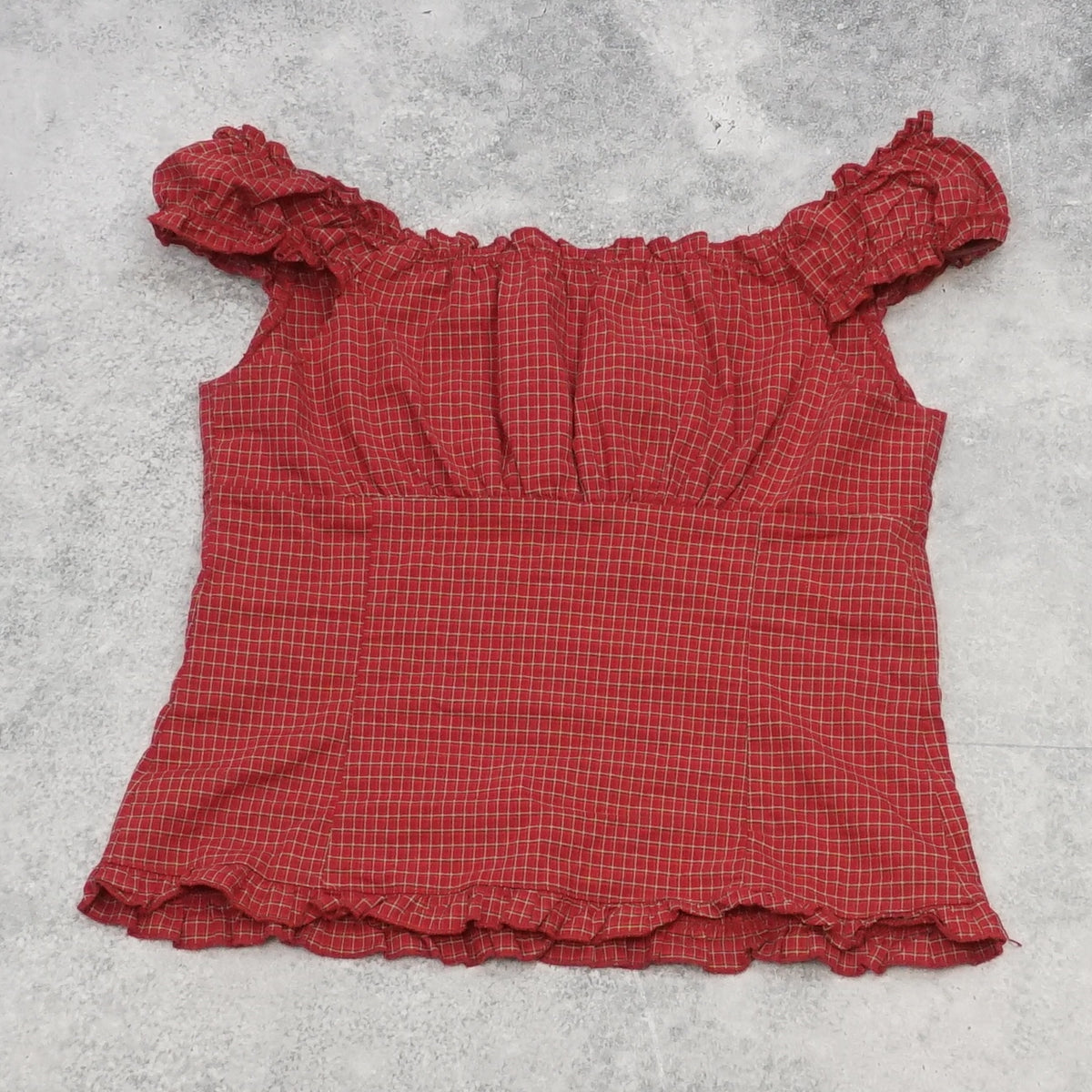 Brandy Melville Plaid Ruffle Top