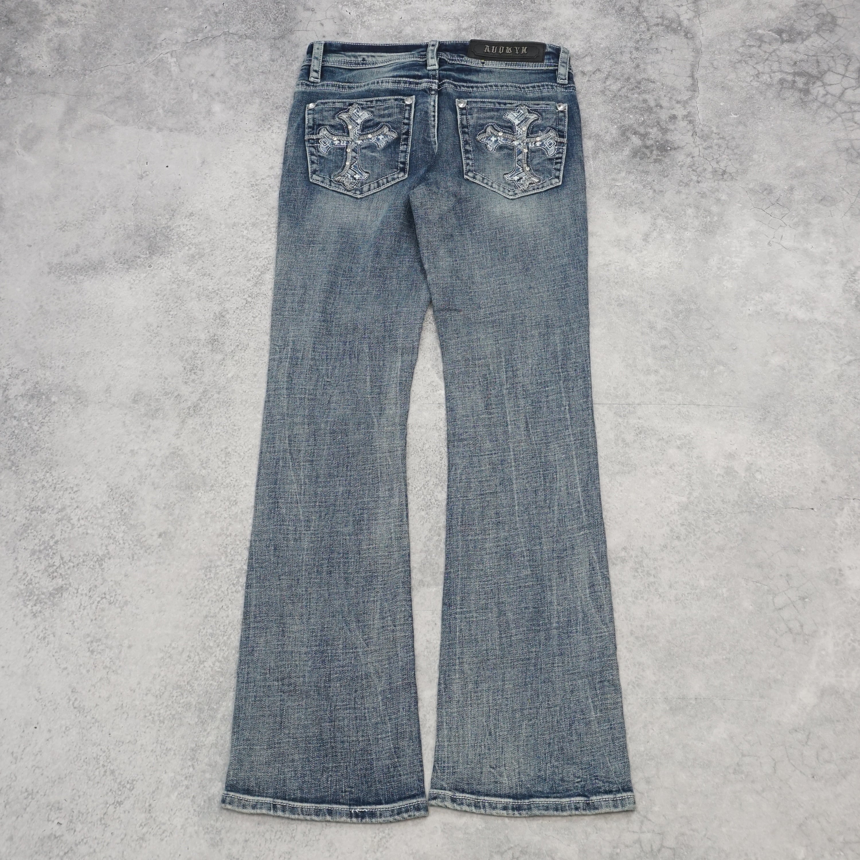 2000s Audwyn Bootcut Embellished Cross Jeans