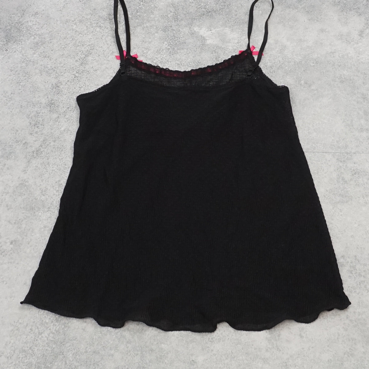 2000s Lace Ribbon Bow Cami Top