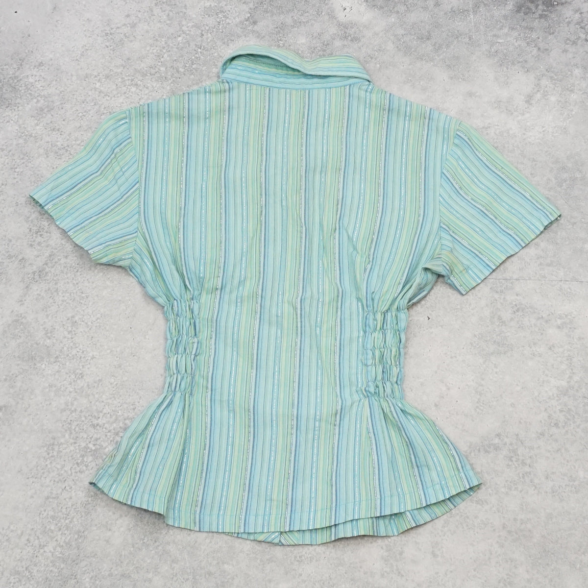 2000s Cavalry Striped Peplum Blouse