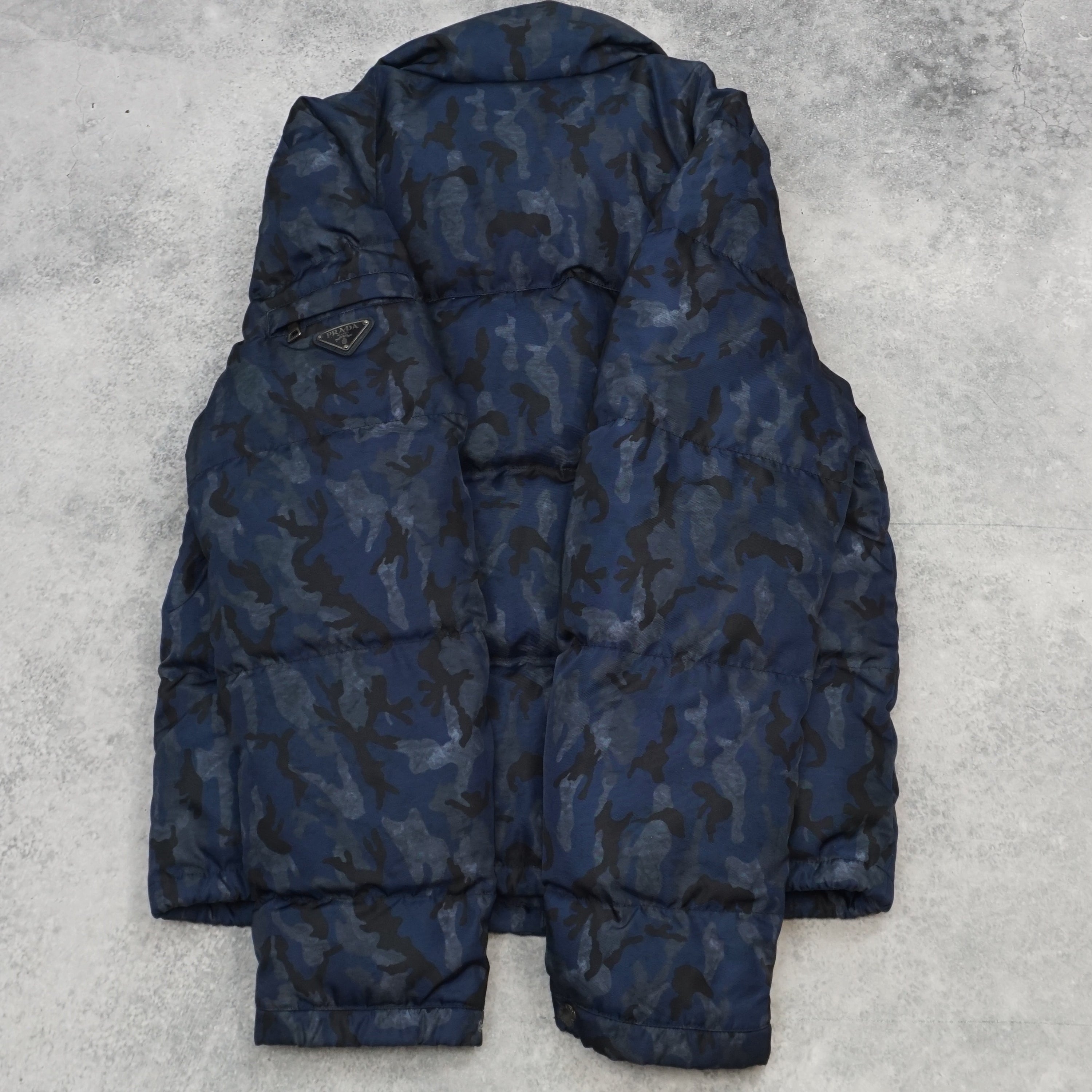 Prada Camo Print Down Puffer Jacket