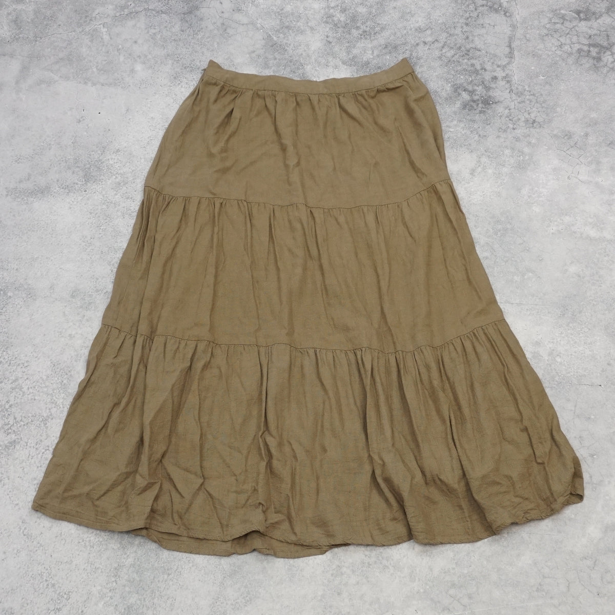 Forcast Tiered Linen Midi Skirt
