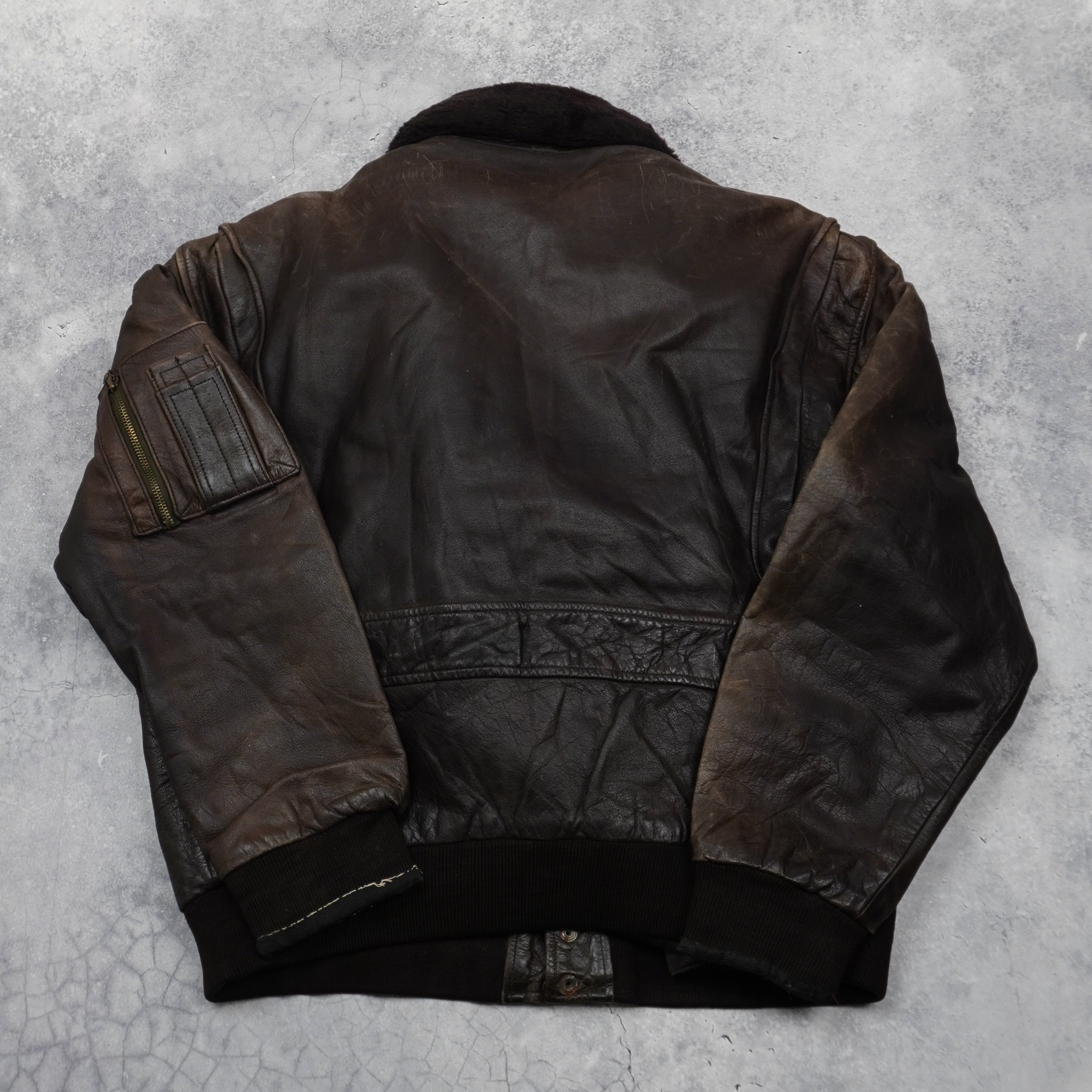 90s MGL World Aviator Leather Jacket