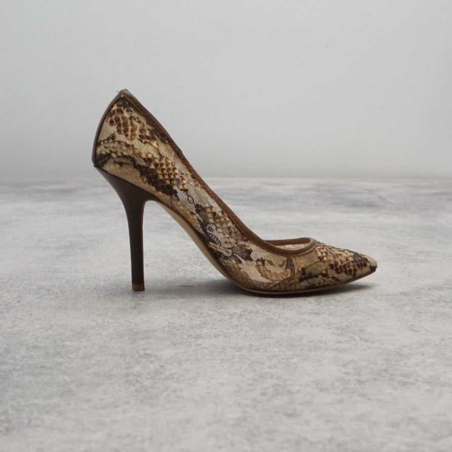 2000s Guess Lace Snake Skin Heels