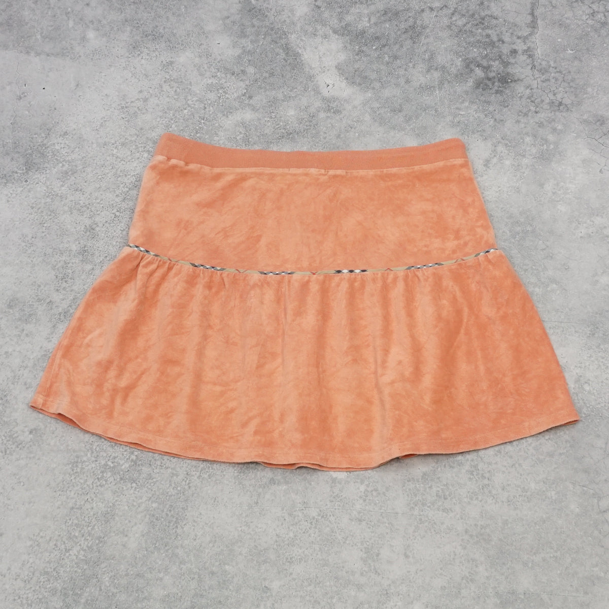 2000s Burberry London Nova Check Terry Tiered Mini Skirt
