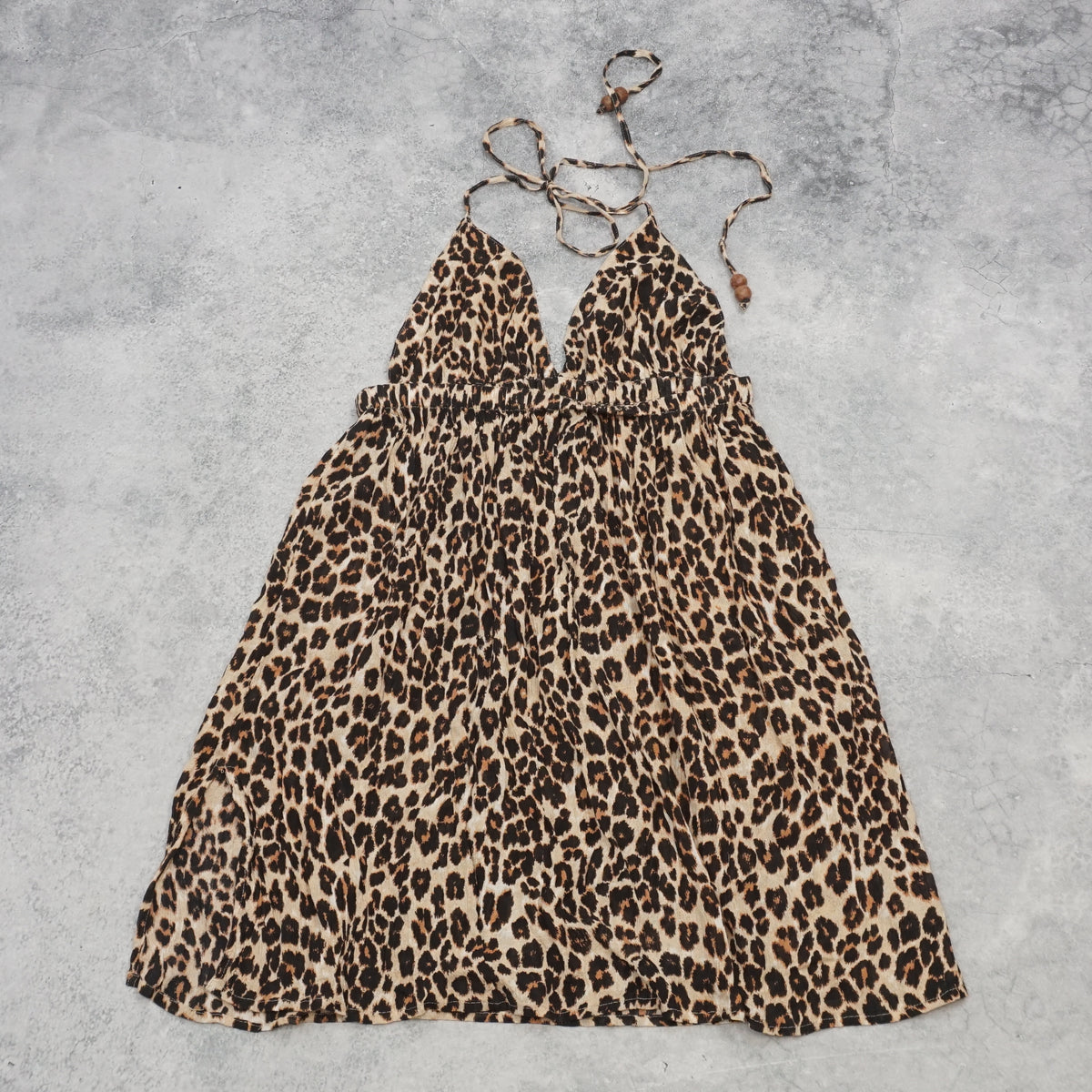 Tree of Life Leopard Print Halter Dress