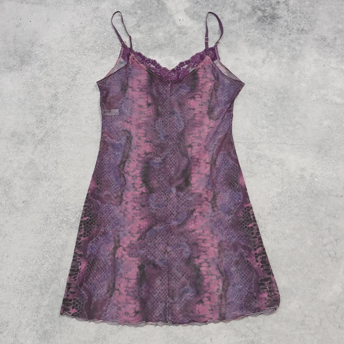 2000s Venus Snakeskin Mesh Lace Dress Slip