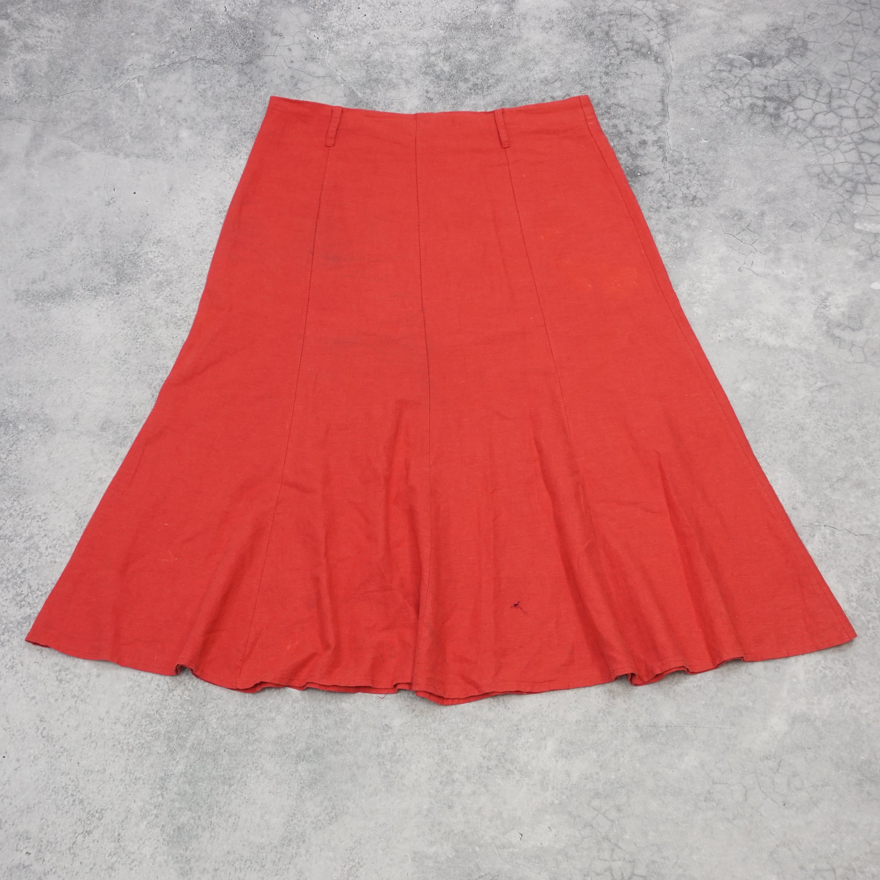 Miss Republic Linen A-Line Midi Skirt